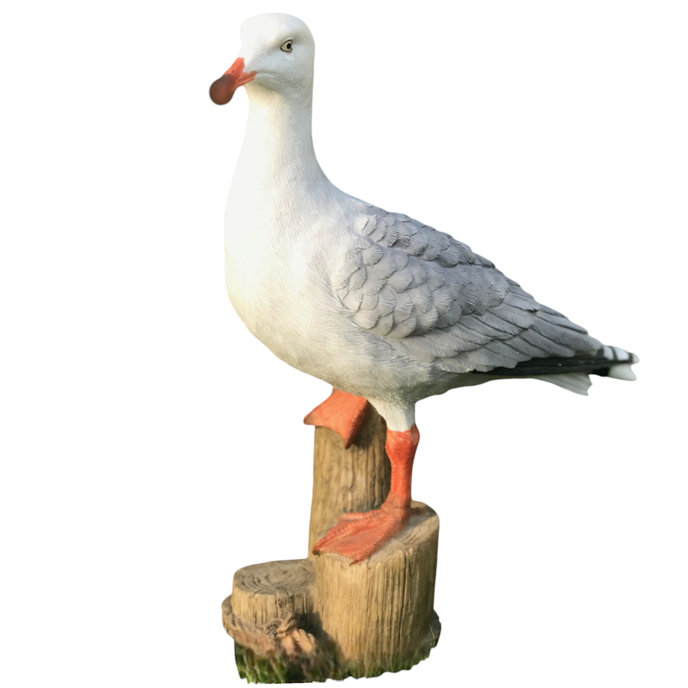 Seagull on post figurine indoor or outdoor ornament or nautical decoration