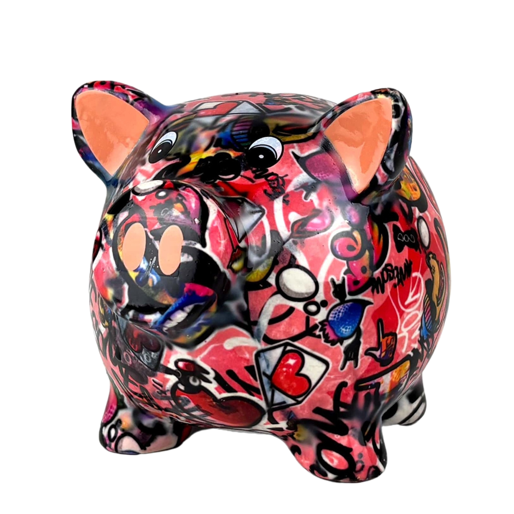 Pomme Pidou 'Rosie' Traditional Pig Shaped Ceramic Money Box Piggy Bank, 15cm, gift boxed (8 PACK)