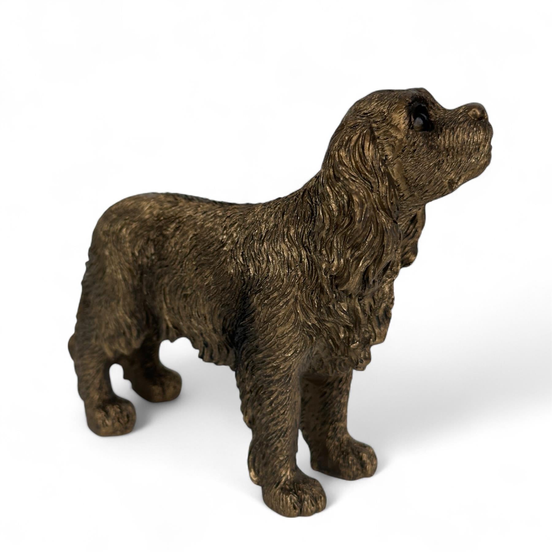 King Charles Spaniel Dog figurine, Leonardo Reflections Bronzed, gift boxed