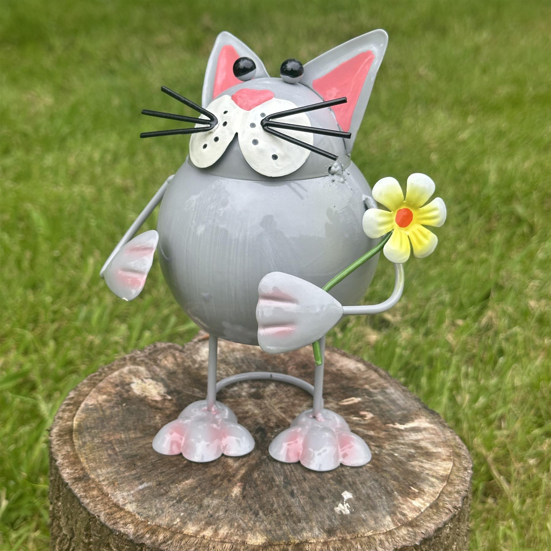 Bright Eyes metal Cat garden ornament, Brighy Eyes range by Lesser & Pavey