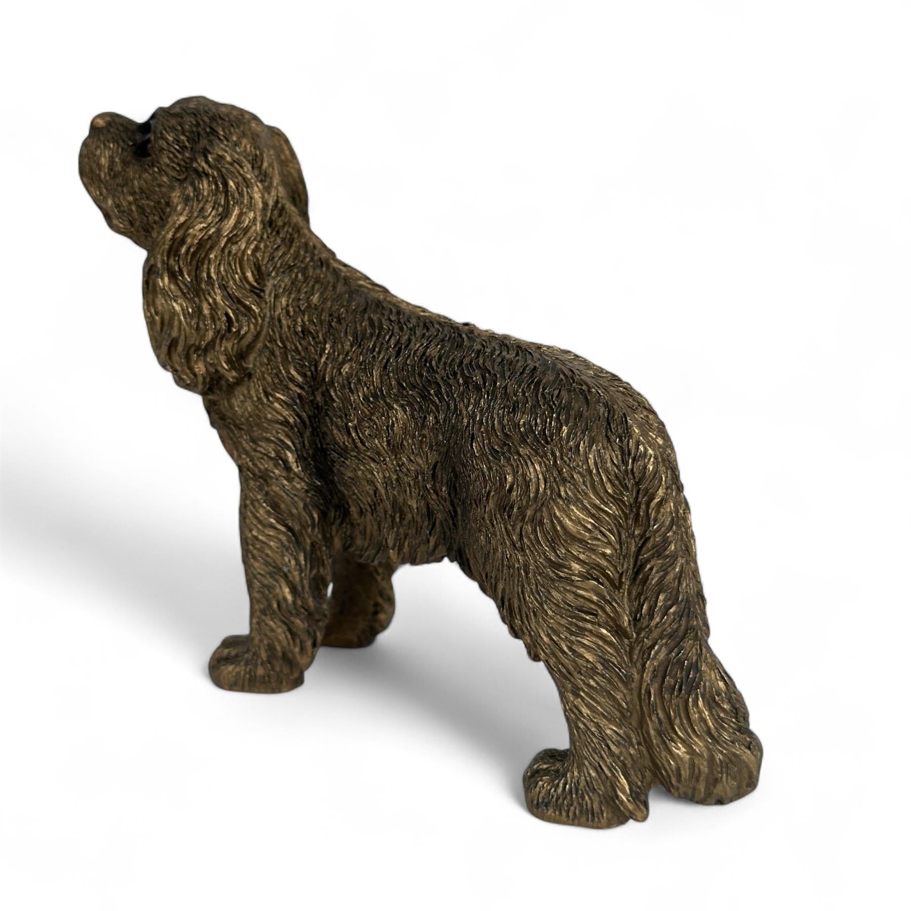 King Charles Spaniel Dog figurine, Leonardo Reflections Bronzed, gift boxed