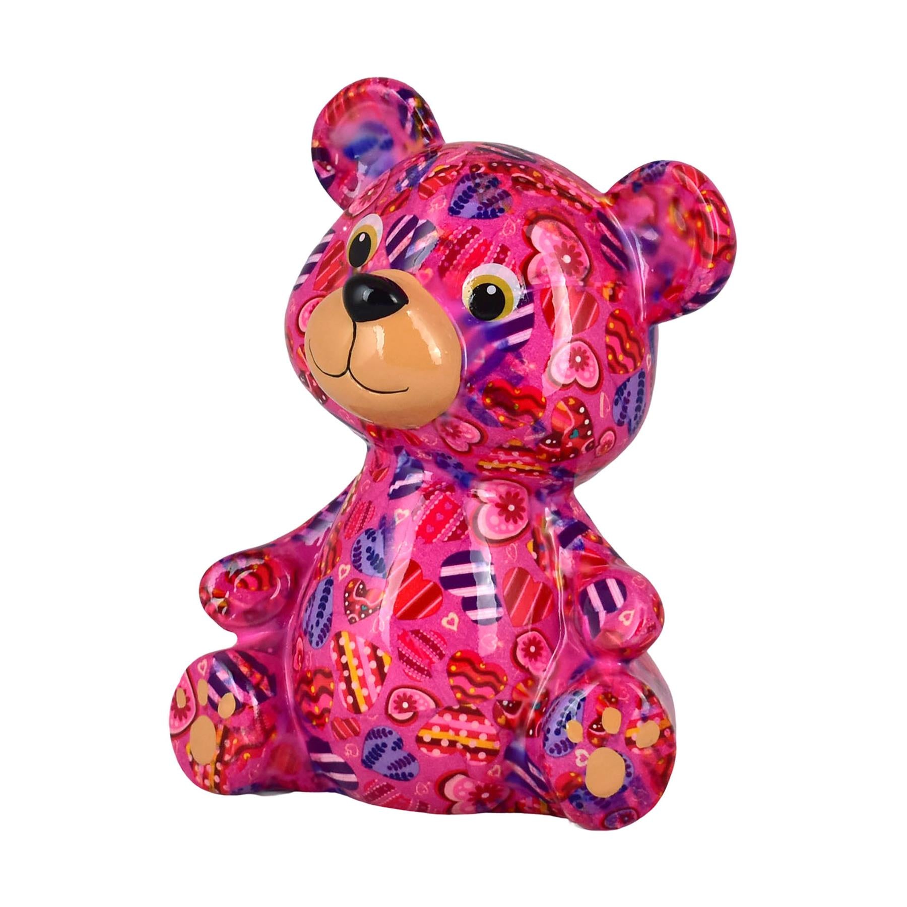 Pomme Pidou medium 'Toto' bright coloured ceramic Teddy Bear shaped Money Box (6 PACK, ASSORTED)