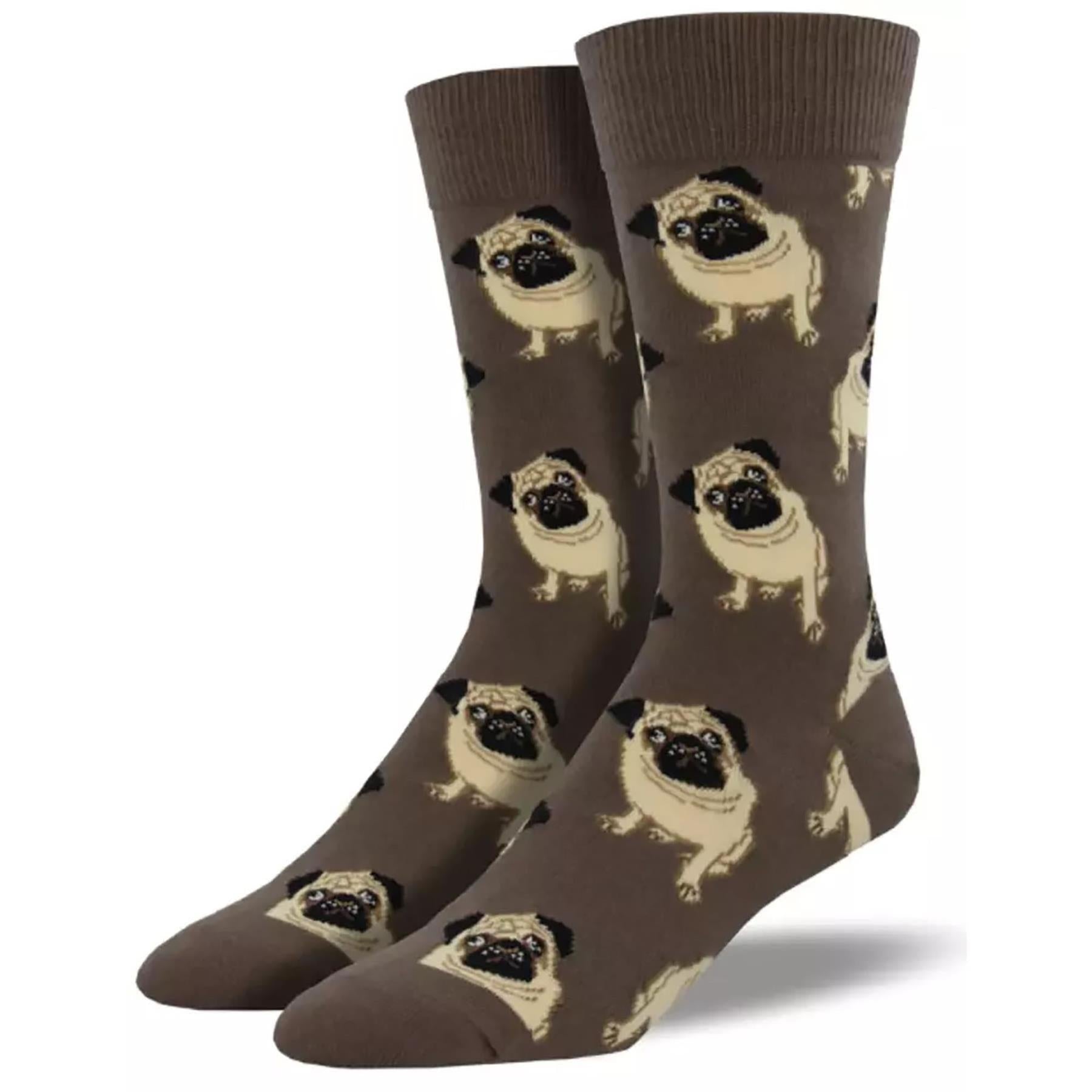Pugs 6 Pack - Cotton Crew Socks