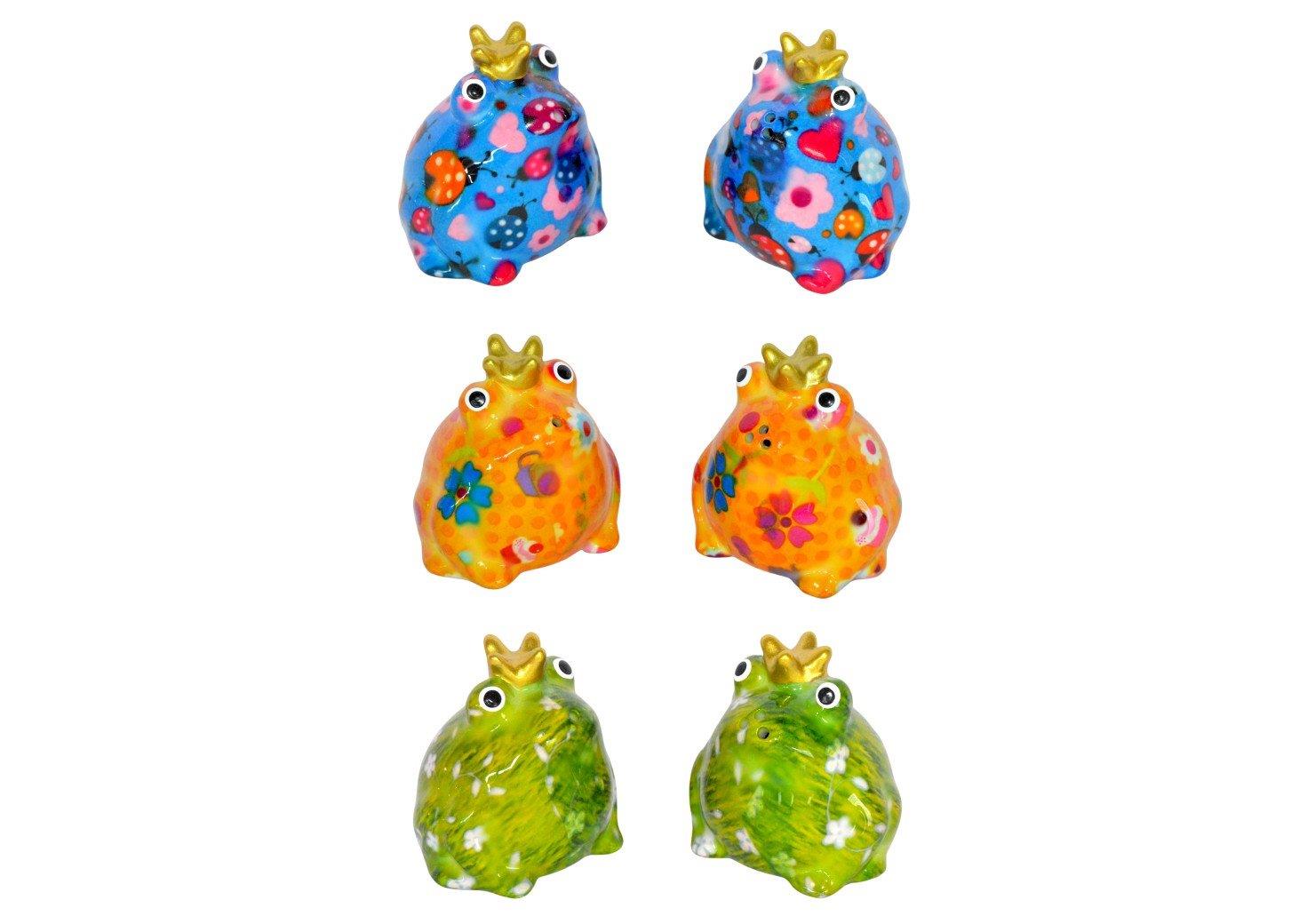 Pomme Pidou 'Freddy' ceramic Frog shaped Salt & Pepper Shaker set (6 SETS, ASSORTED)