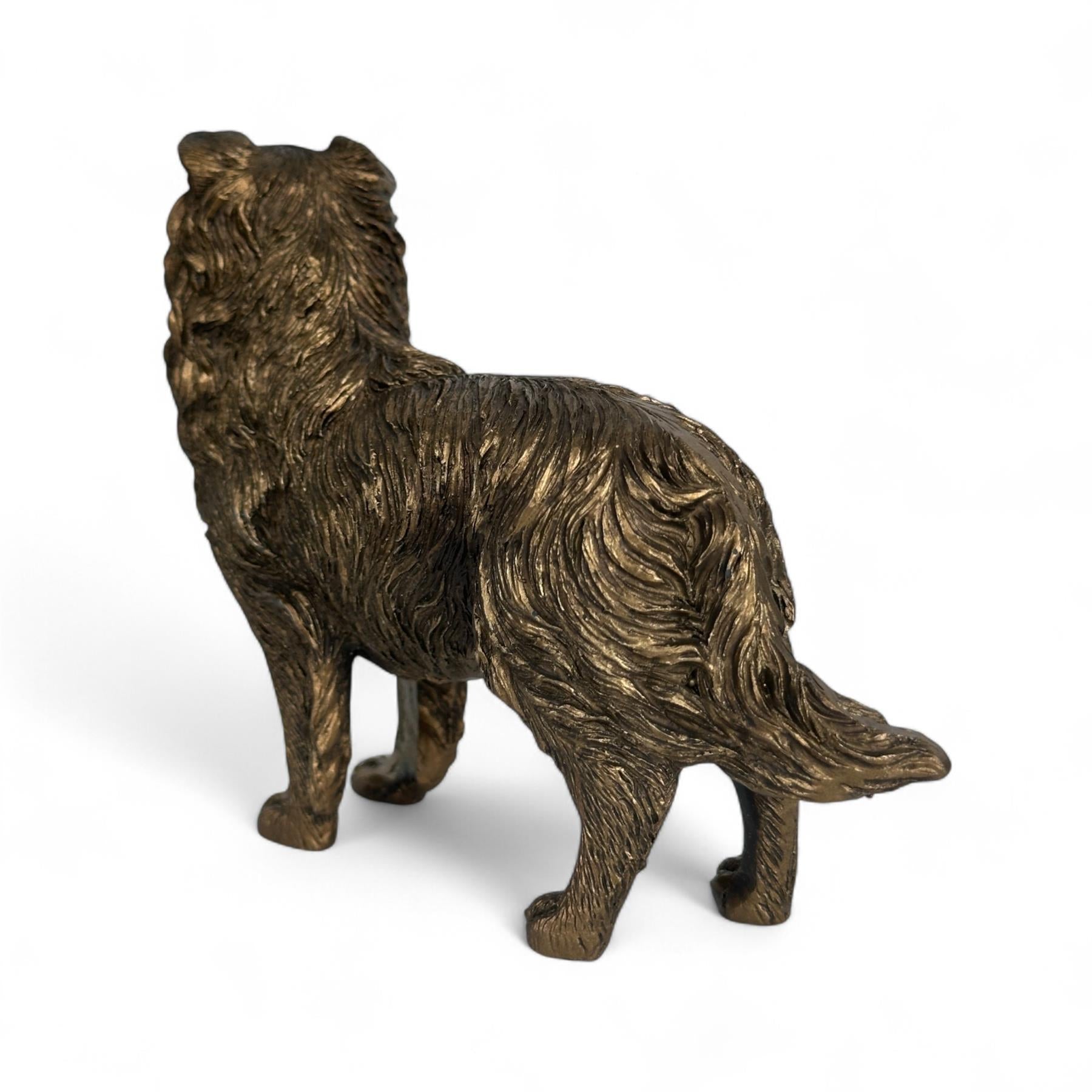 Border Collie Dog figurine, Leonardo Reflections Bronzed, gift boxed