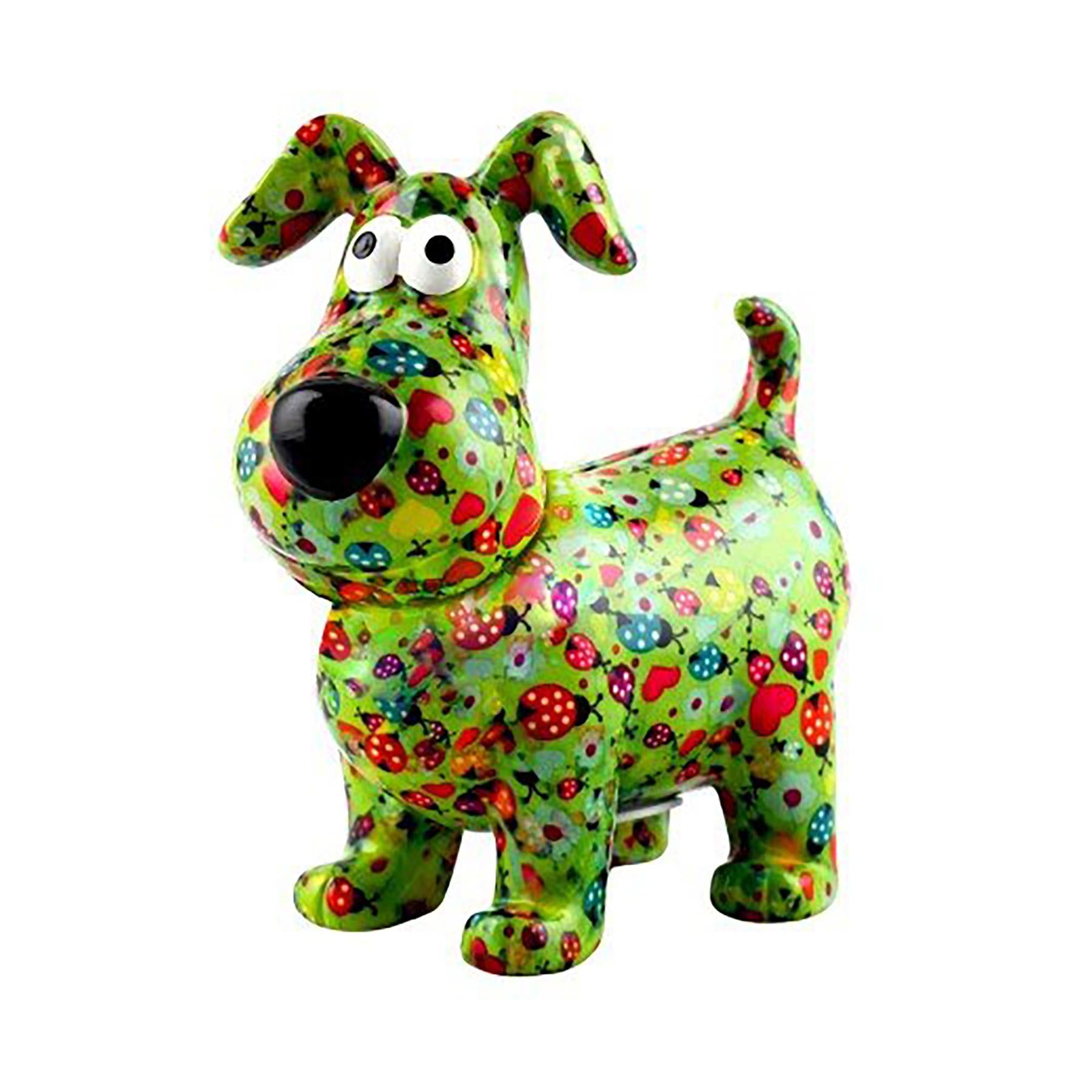 Pomme Pidou 'Hugo' bright coloured ceramic Dog shaped Money Box (Medium) (6 PACK, ASSORTED)