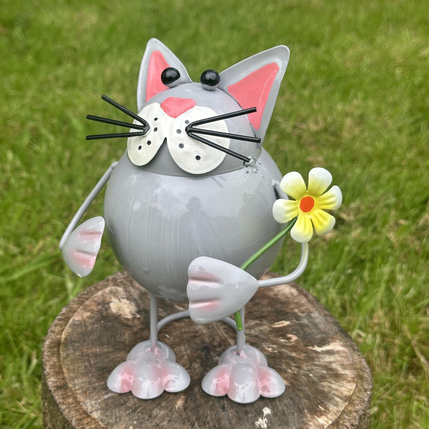 Bright Eyes metal Cat garden ornament, Brighy Eyes range by Lesser & Pavey