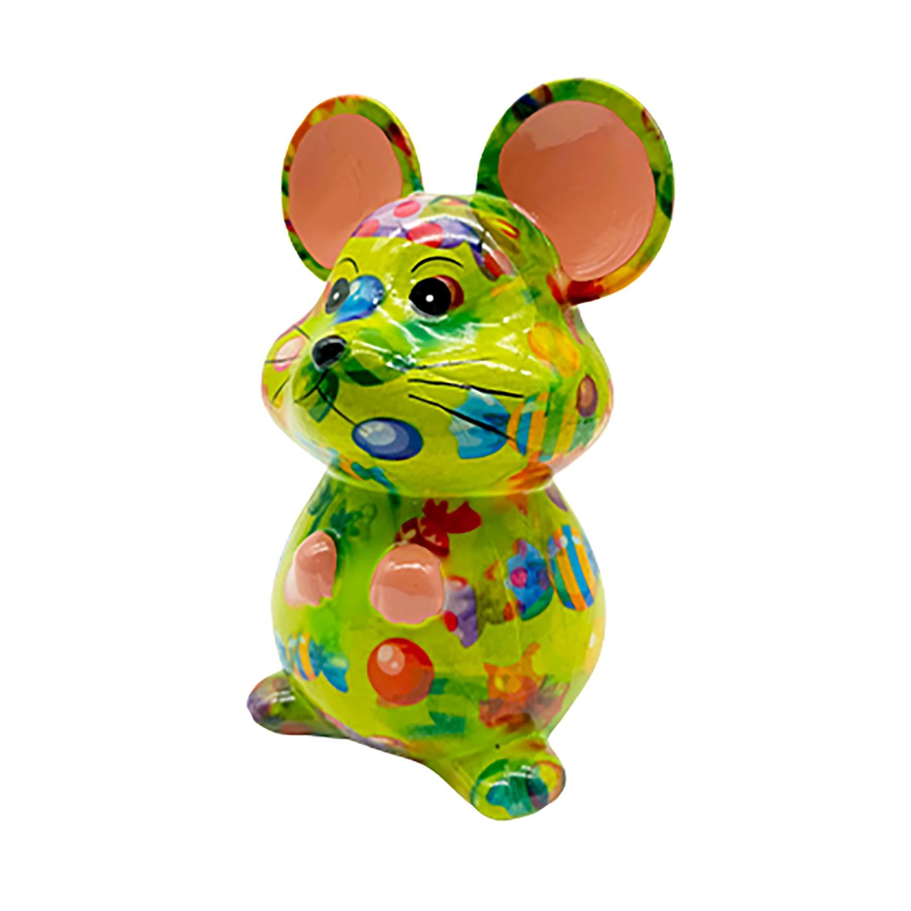 Pomme Pidou 'Martha' bright coloured ceramic Mouse shaped Money Box (Medium) (6 PACK, ASSORTED)