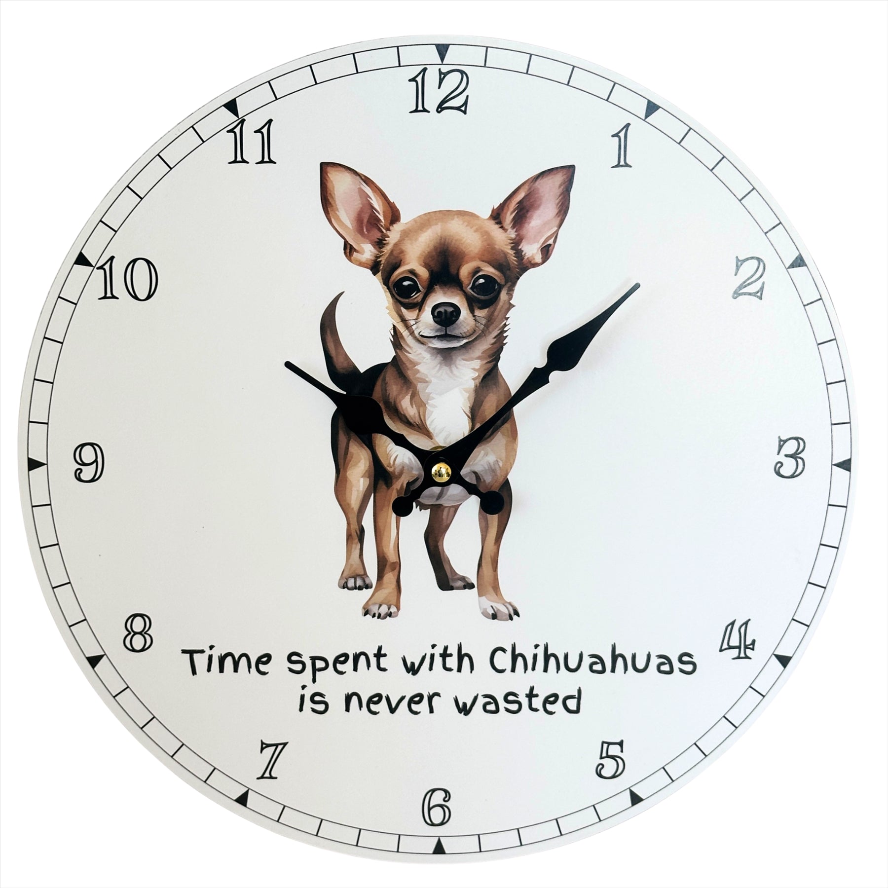 Dog Breeds Wall Clock 'Time Spent With Chihuahuas'