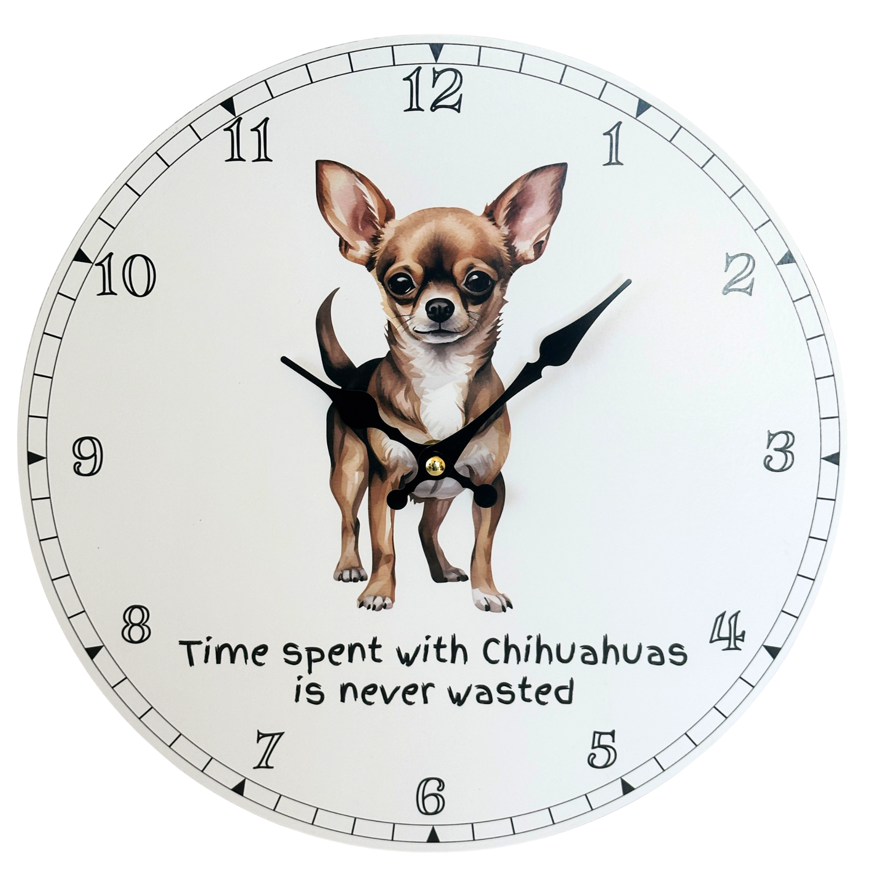 'Love Dogs' Dog Breeds Wall Clock 'Time Spent With Chihuahuas'