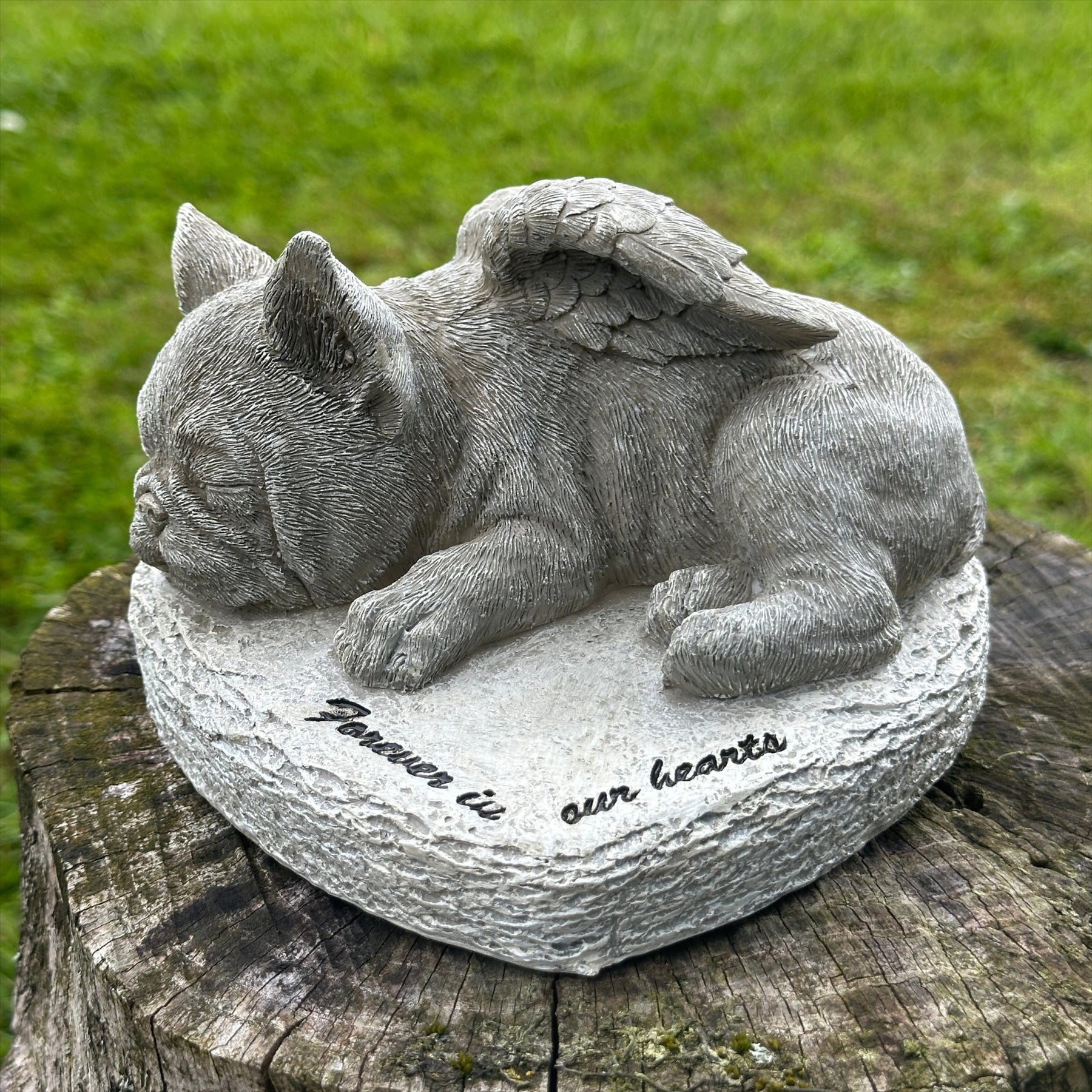 French Bulldog Memorial 'Forever In Our Hearts' Stone Effect Dog Pet Loss Gift