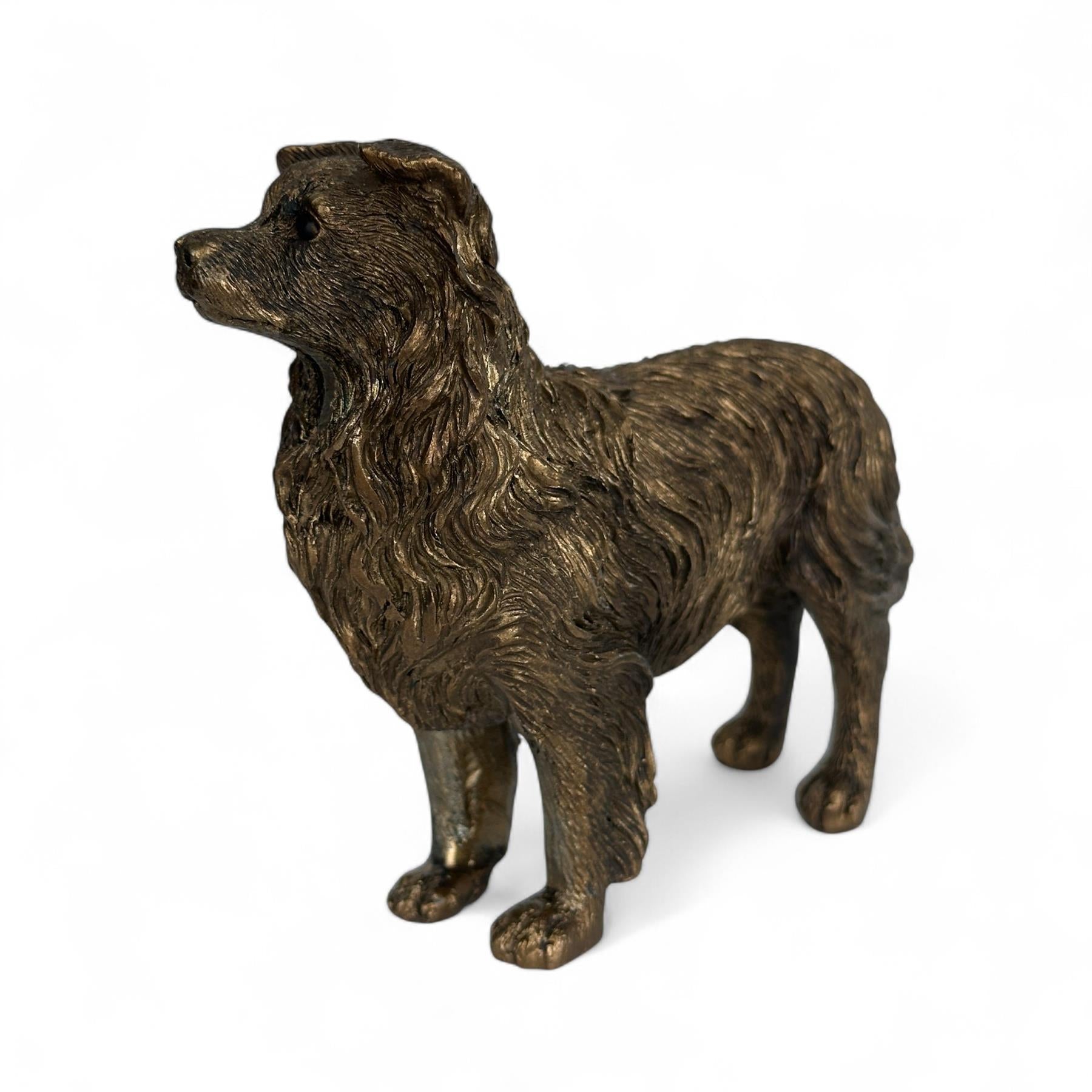 Border Collie Dog figurine, Leonardo Reflections Bronzed, gift boxed