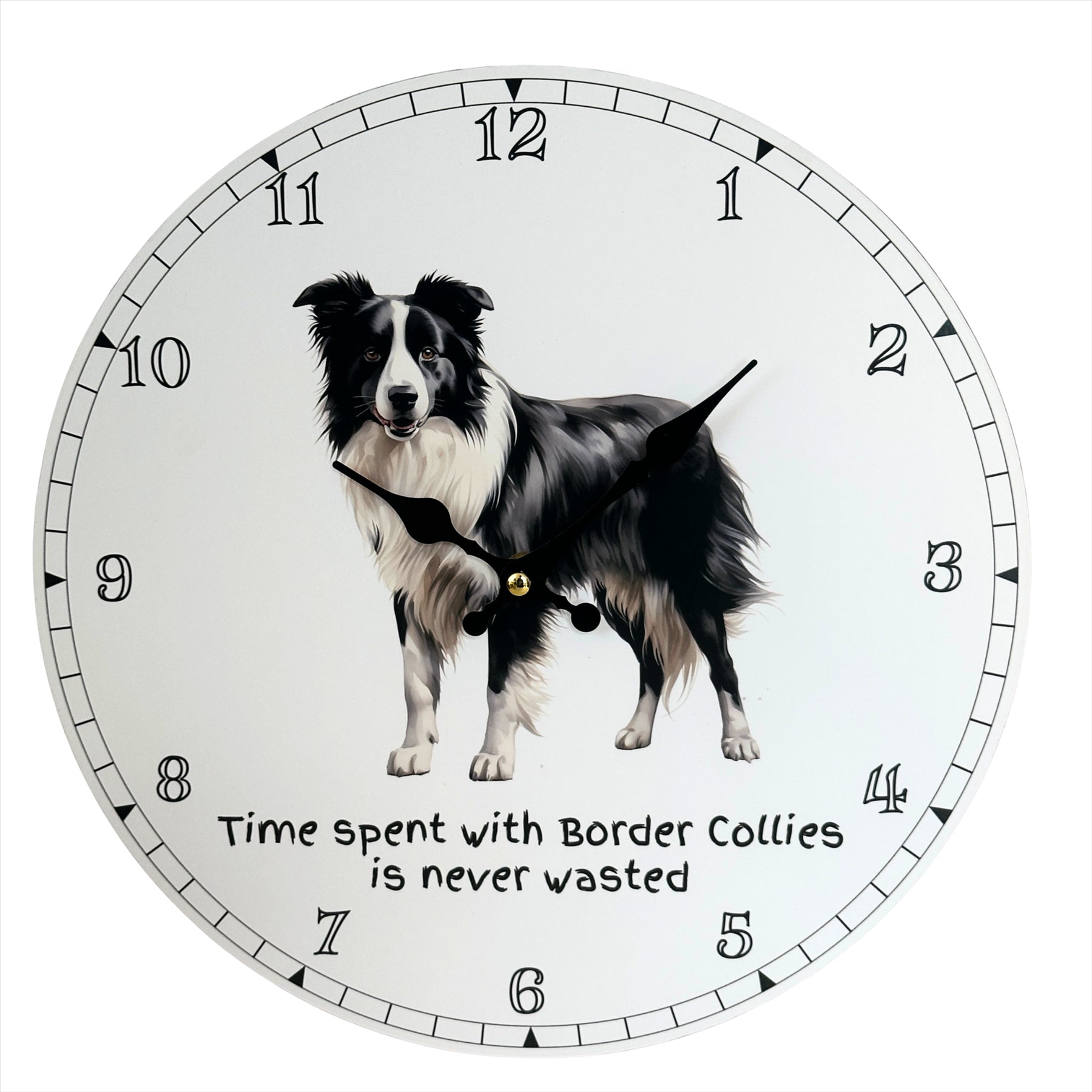 Dog Breeds Wall Clock 'Time Spent With Border Collies'