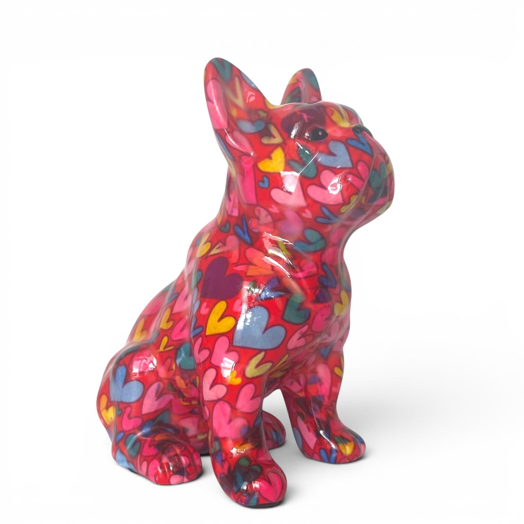 Pomme Pidou 'Valentino' French Bulldog With Love Hearts Pattern Ceramic Figurine