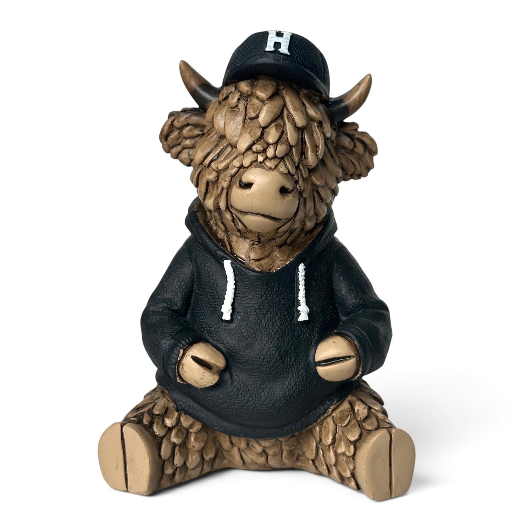 Hughie in a Hoodie, from the Hughie Highland Cow range by Lesser & Pavey