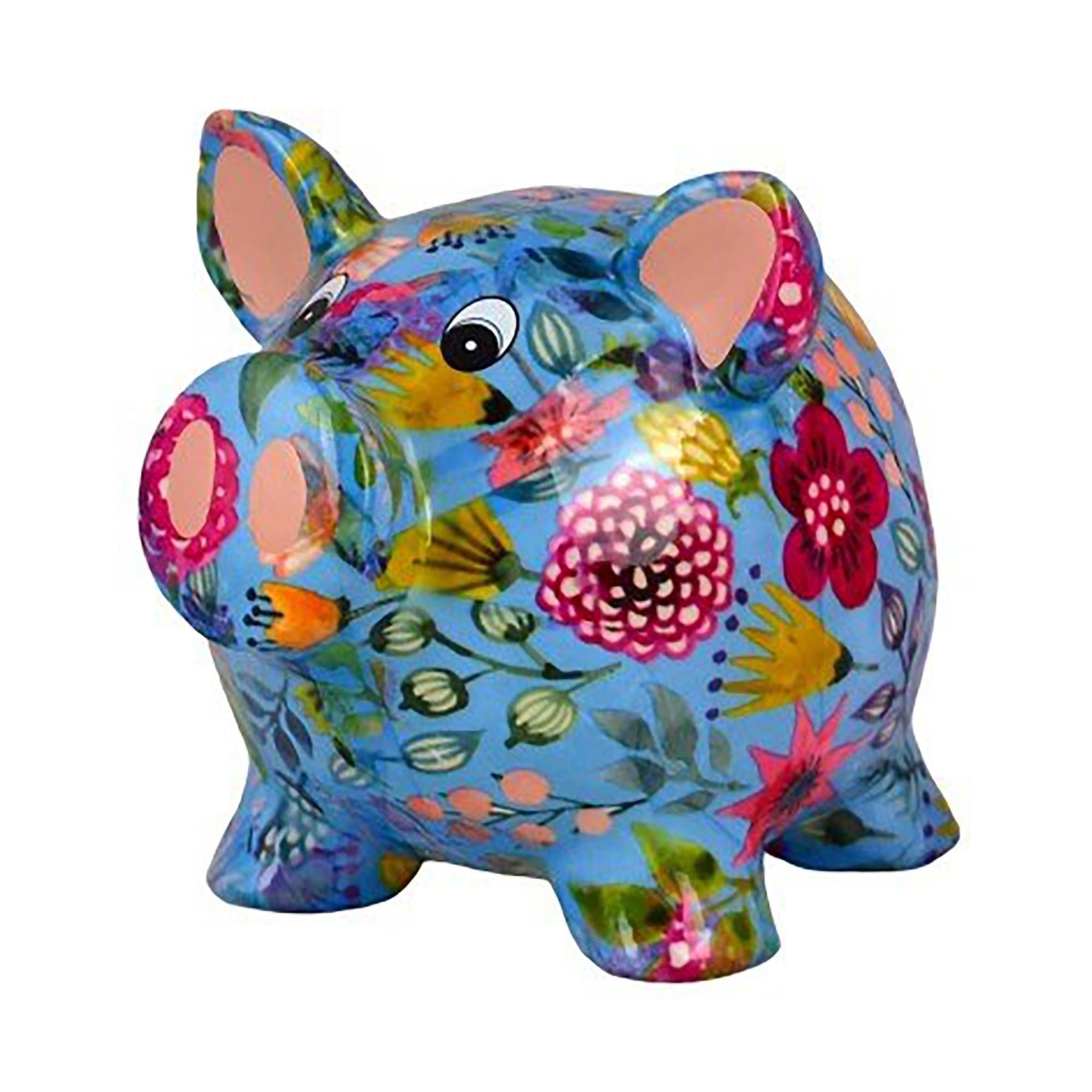 Pomme Pidou 'Rosie' (Medium) bright coloured ceramic Pig shaped Money Box (Medium) (6 PACK, ASSORTED)
