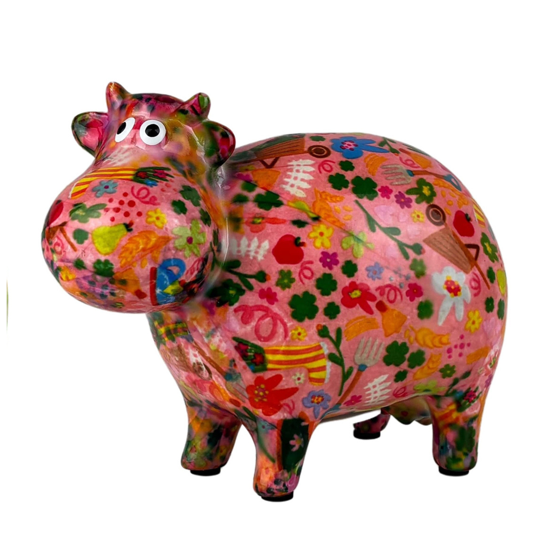 Pomme Pidou 'Bella' ceramic Cow shaped Money Box, 16cm, gift boxed (8 PACK)