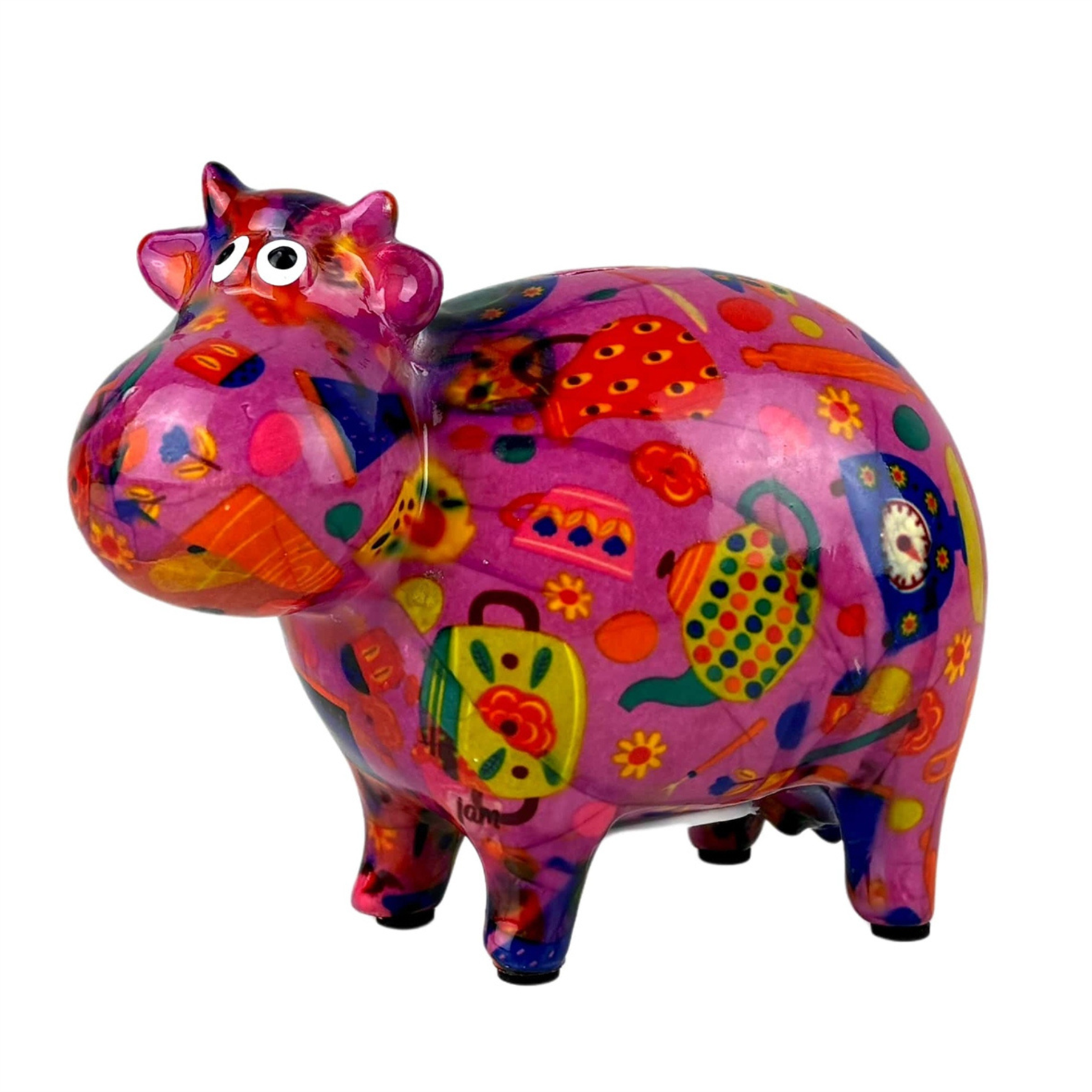 Pomme Pidou 'Bella' ceramic Cow shaped Money Box, 16cm, gift boxed (8 PACK)