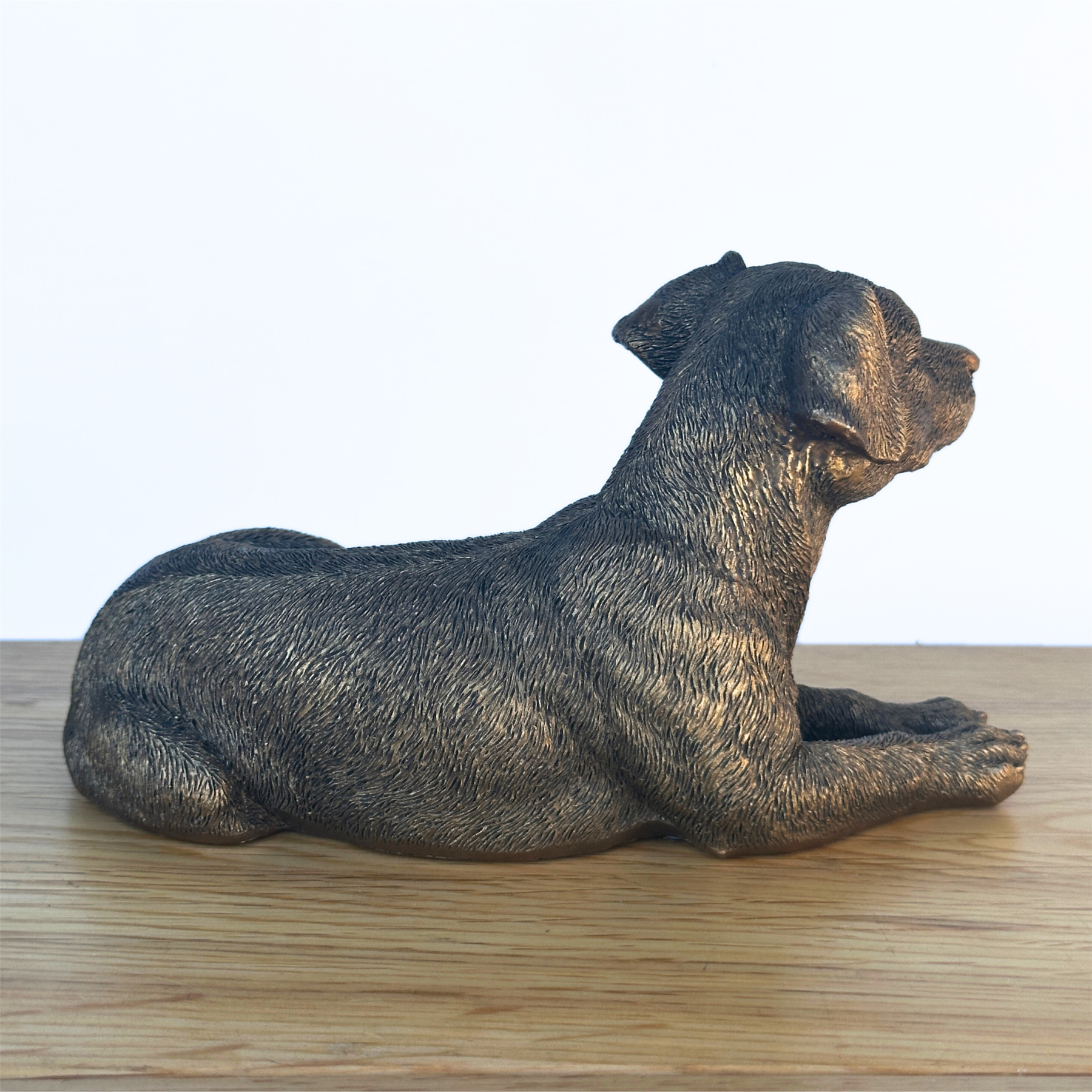 Laying Jack Russell Terrier Dog figurine, Leonardo Reflections Bronzed, gift boxed