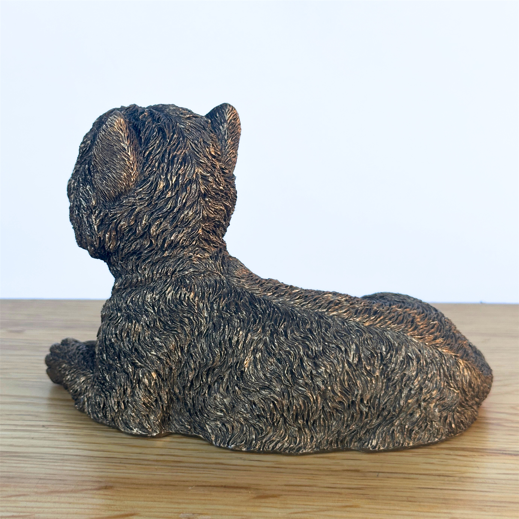 Laying West Highland Terrier 'Westie' Dog figurine, Leonardo Reflections Bronzed, gift boxed