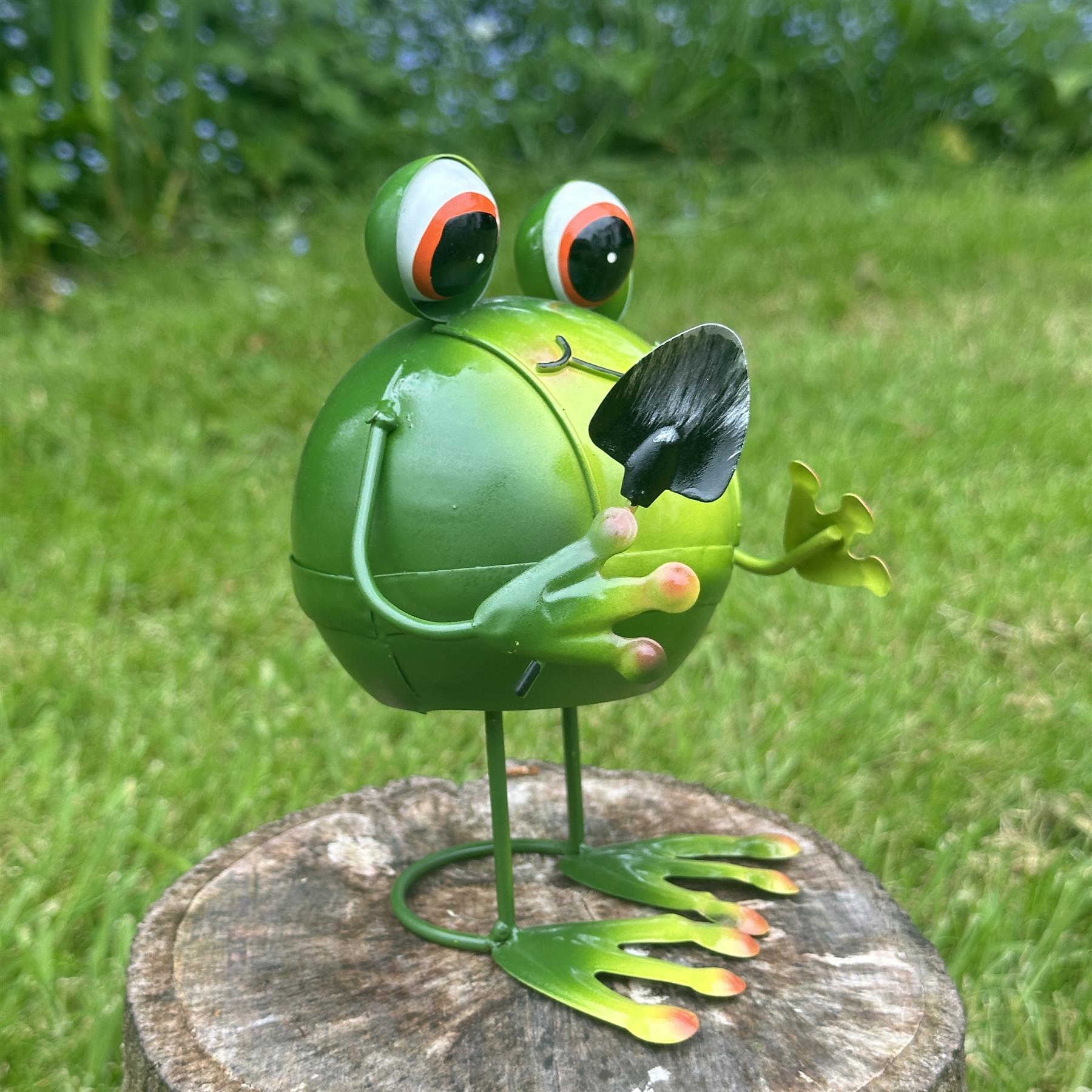 Metal Frog garden ornament, Bright Eyes range by Lesser & Pavey