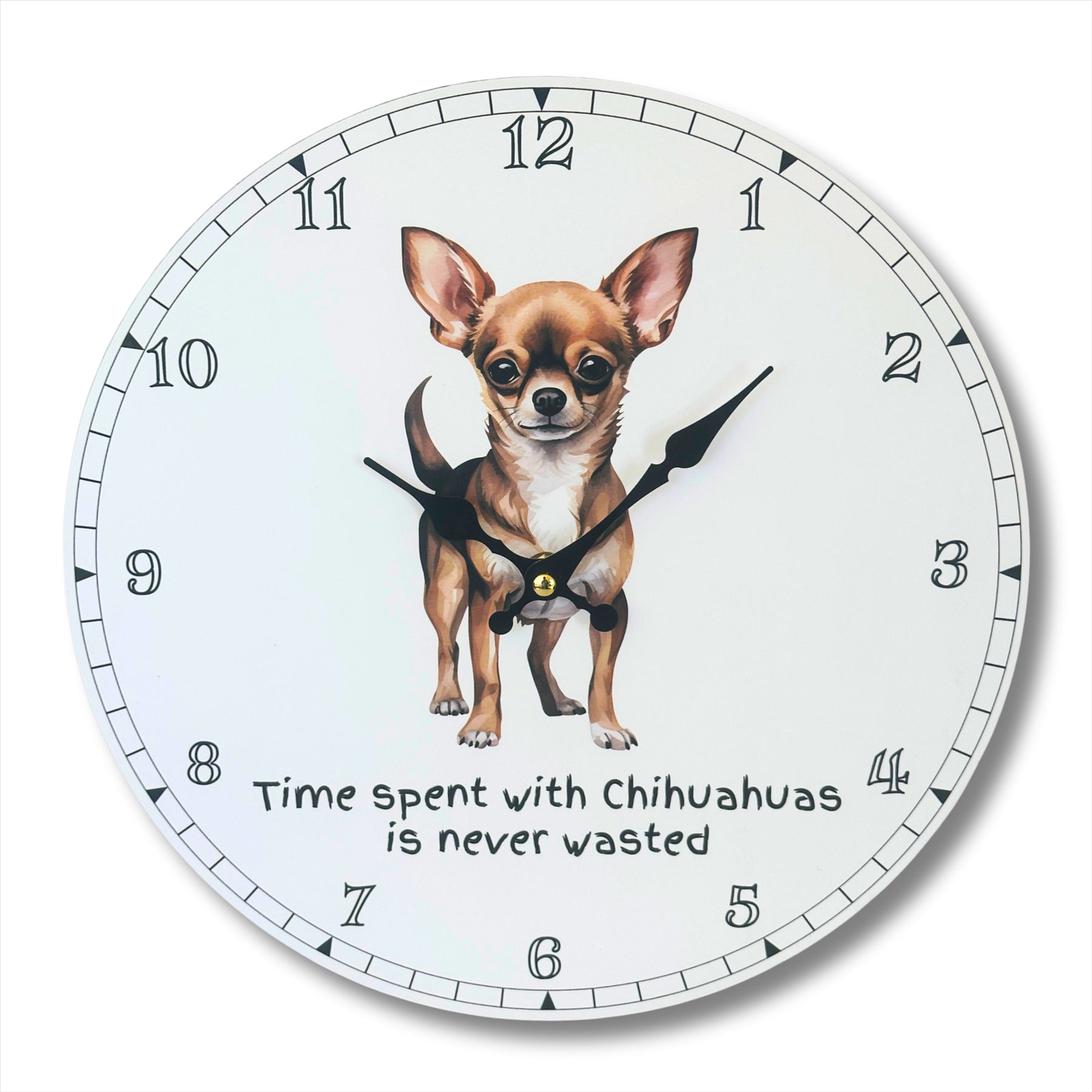 Dog Breeds Wall Clock 'Time Spent With Chihuahuas'