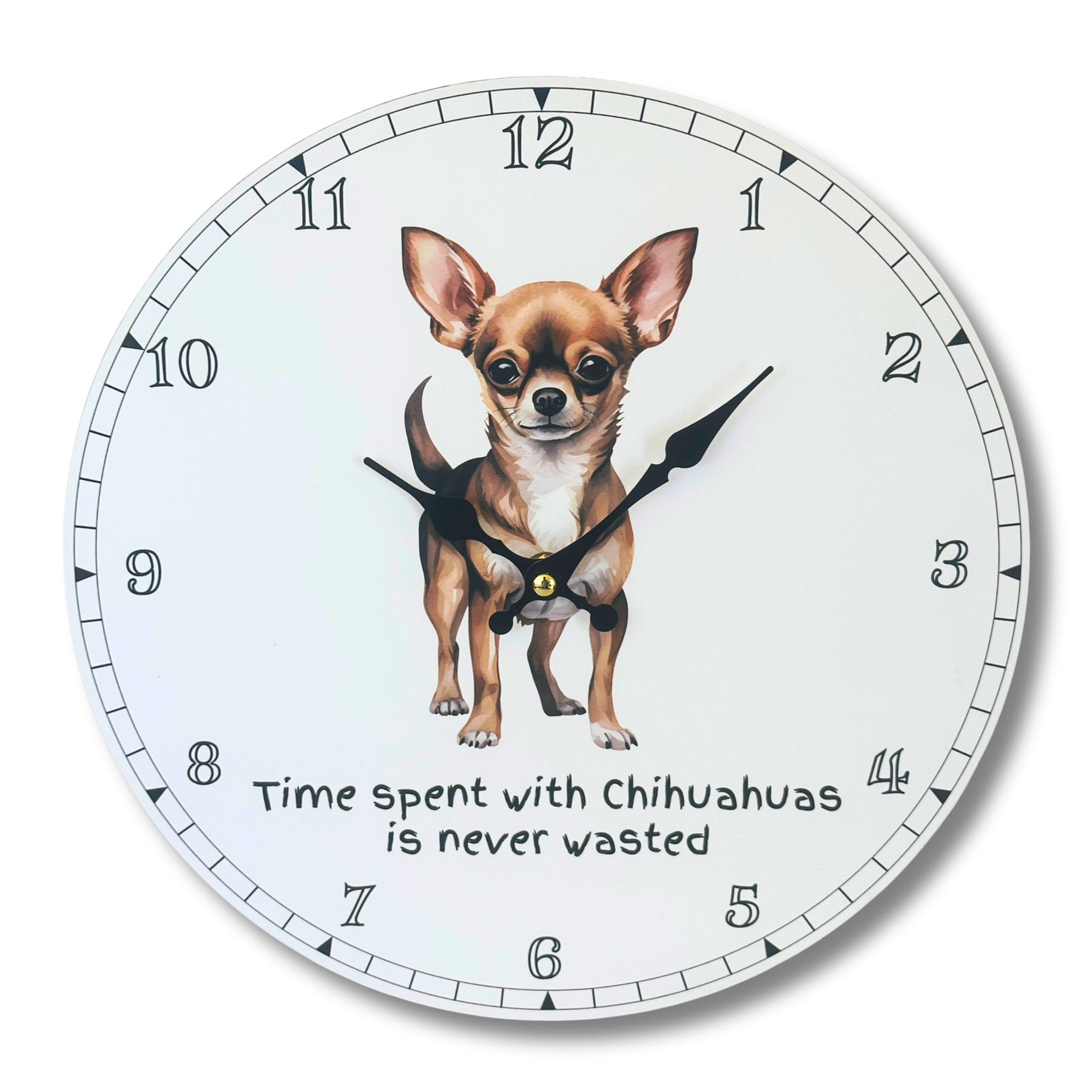 'Love Dogs' Dog Breeds Wall Clock 'Time Spent With Chihuahuas'