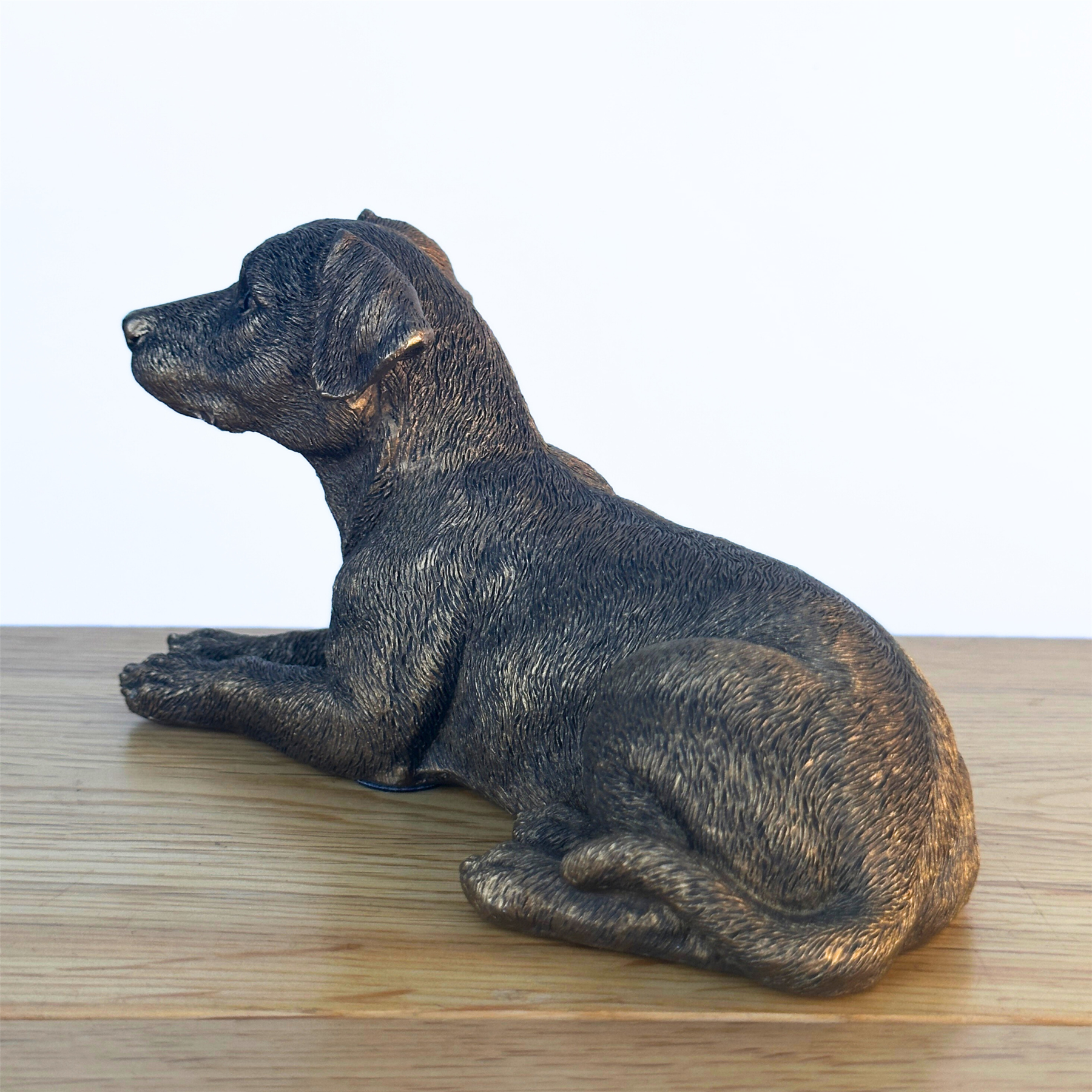 Laying Jack Russell Terrier Dog figurine, Leonardo Reflections Bronzed, gift boxed