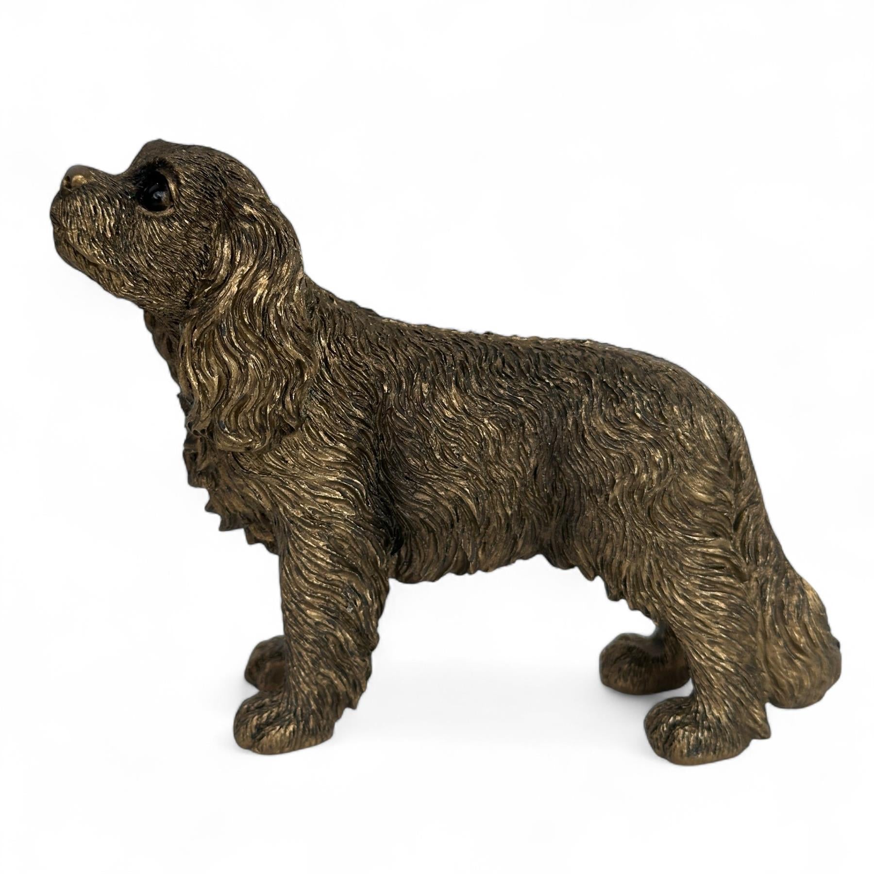 King Charles Spaniel Dog figurine, Leonardo Reflections Bronzed, gift boxed