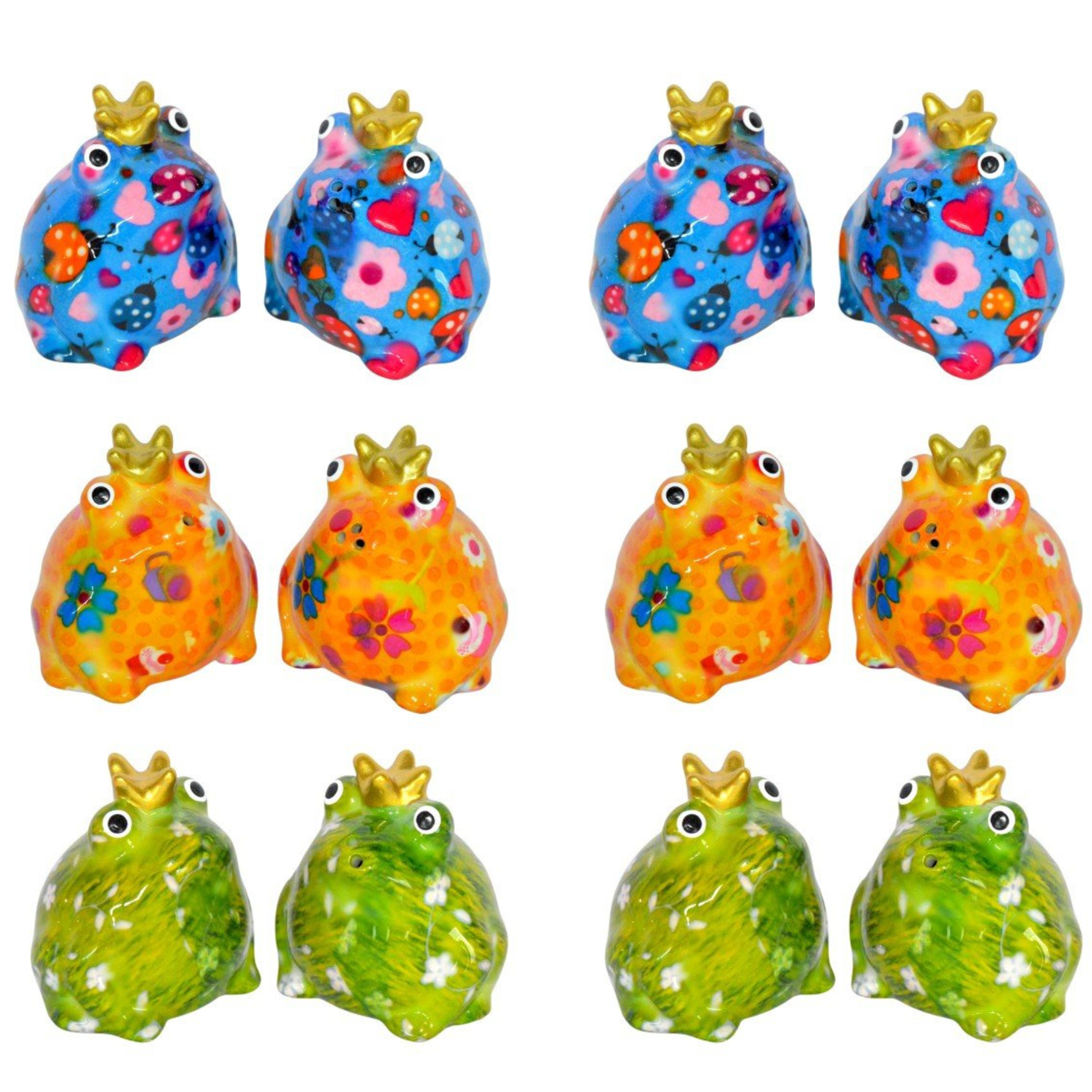 Pomme Pidou 'Freddy' ceramic Frog shaped Salt & Pepper Shaker set (6 SETS, ASSORTED)