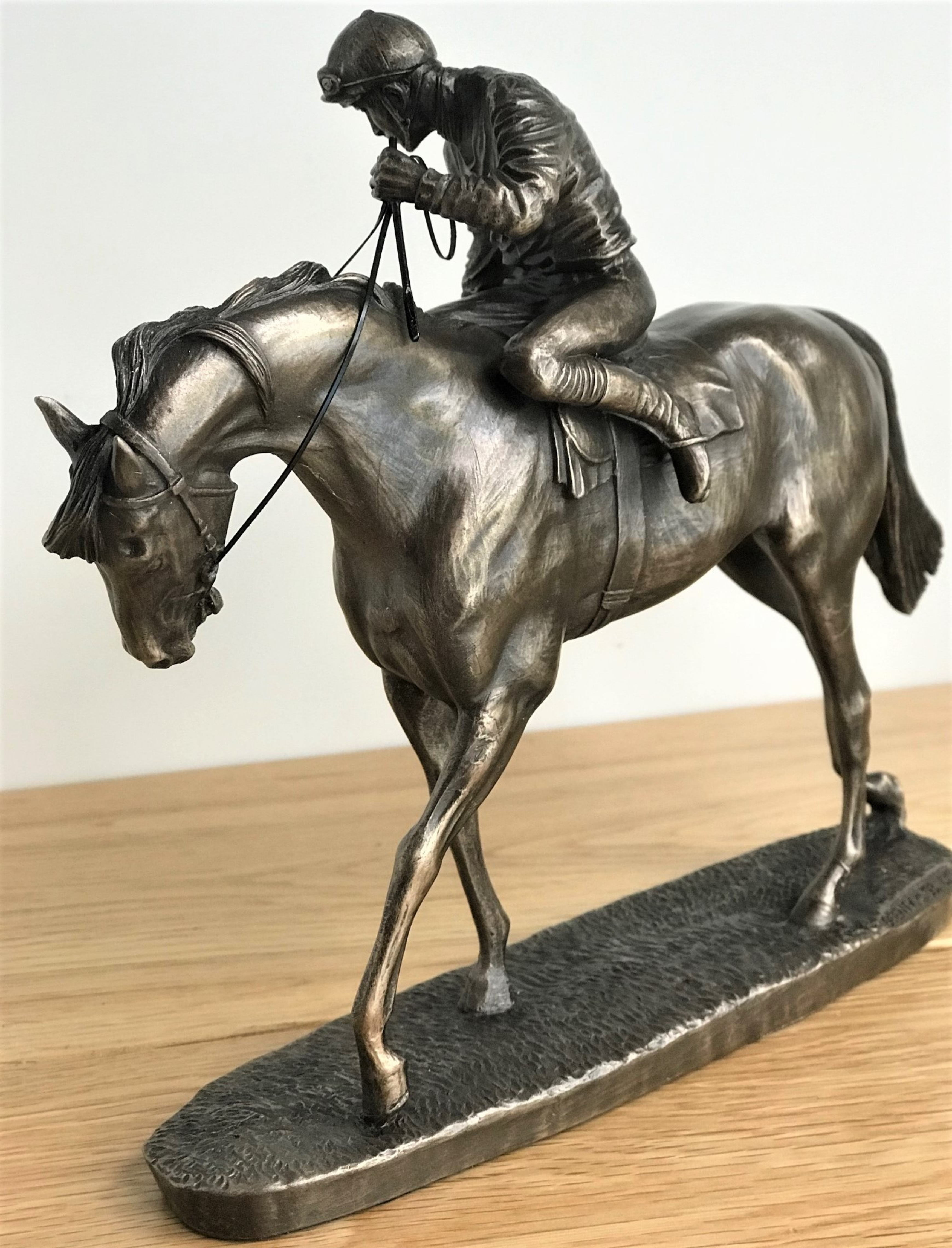 'On Parade' by David Geenty Cold Cast Bronze race horse figurine