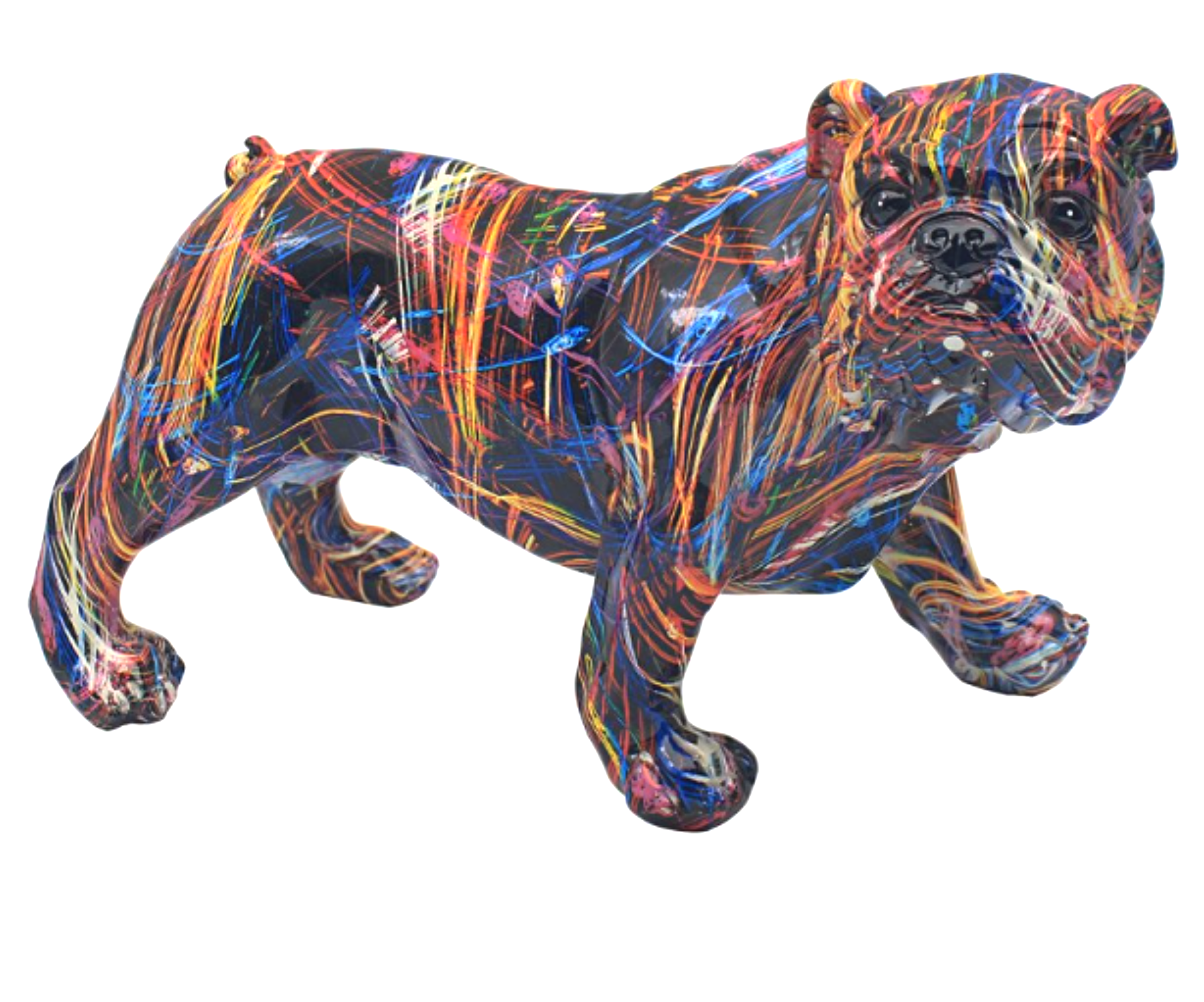 Supernova English Bulldog ornament bright coloured home decor figurine