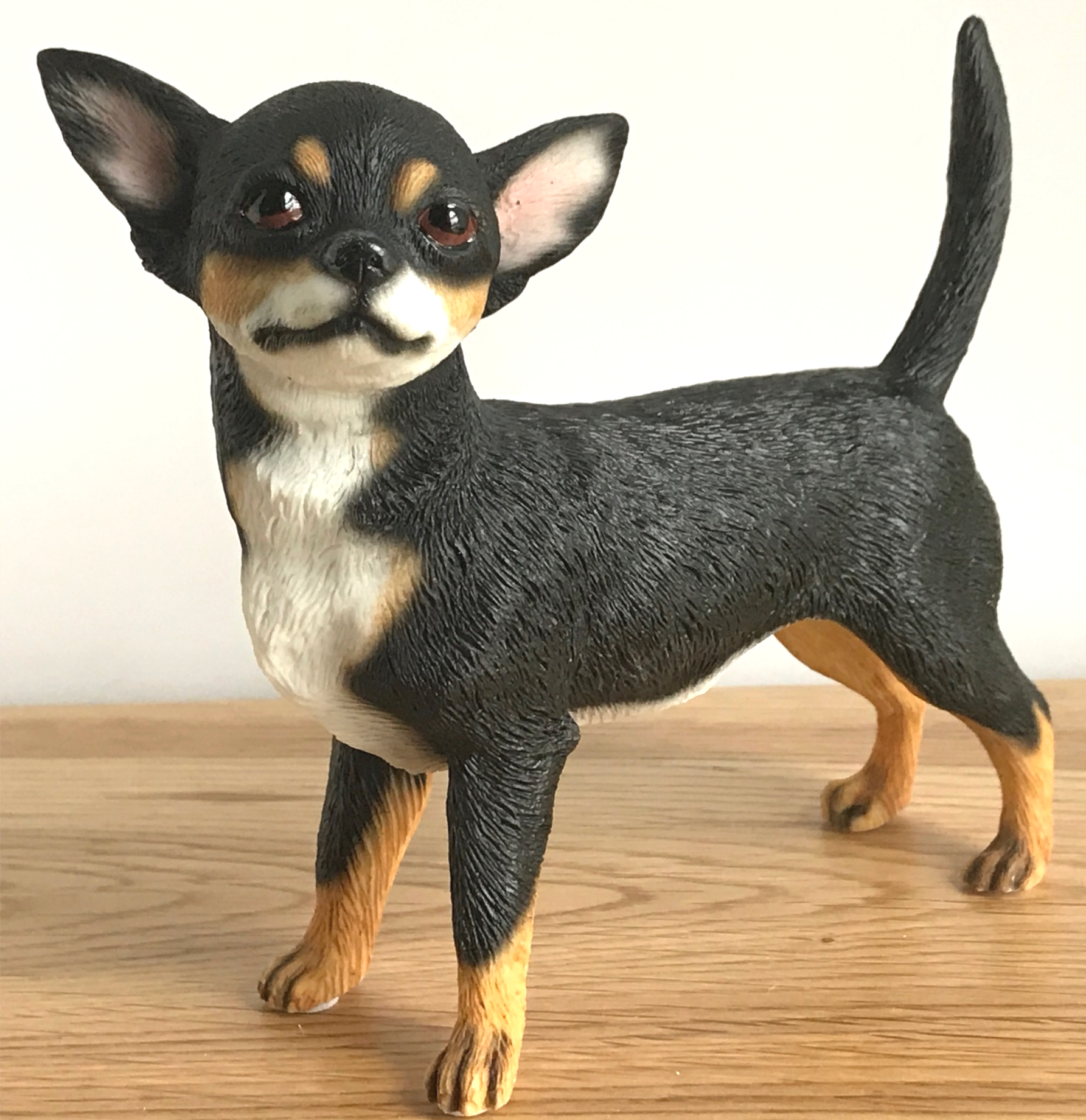 Chihuahua Black and Tan ornament figurine quality lifelike Leonardo. Gift boxed.