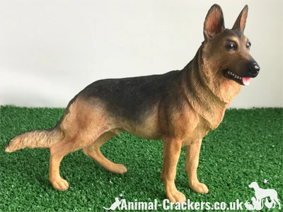 Alsatian German Shepherd ornament quality lifelike Leonardo figurine. Gift boxed