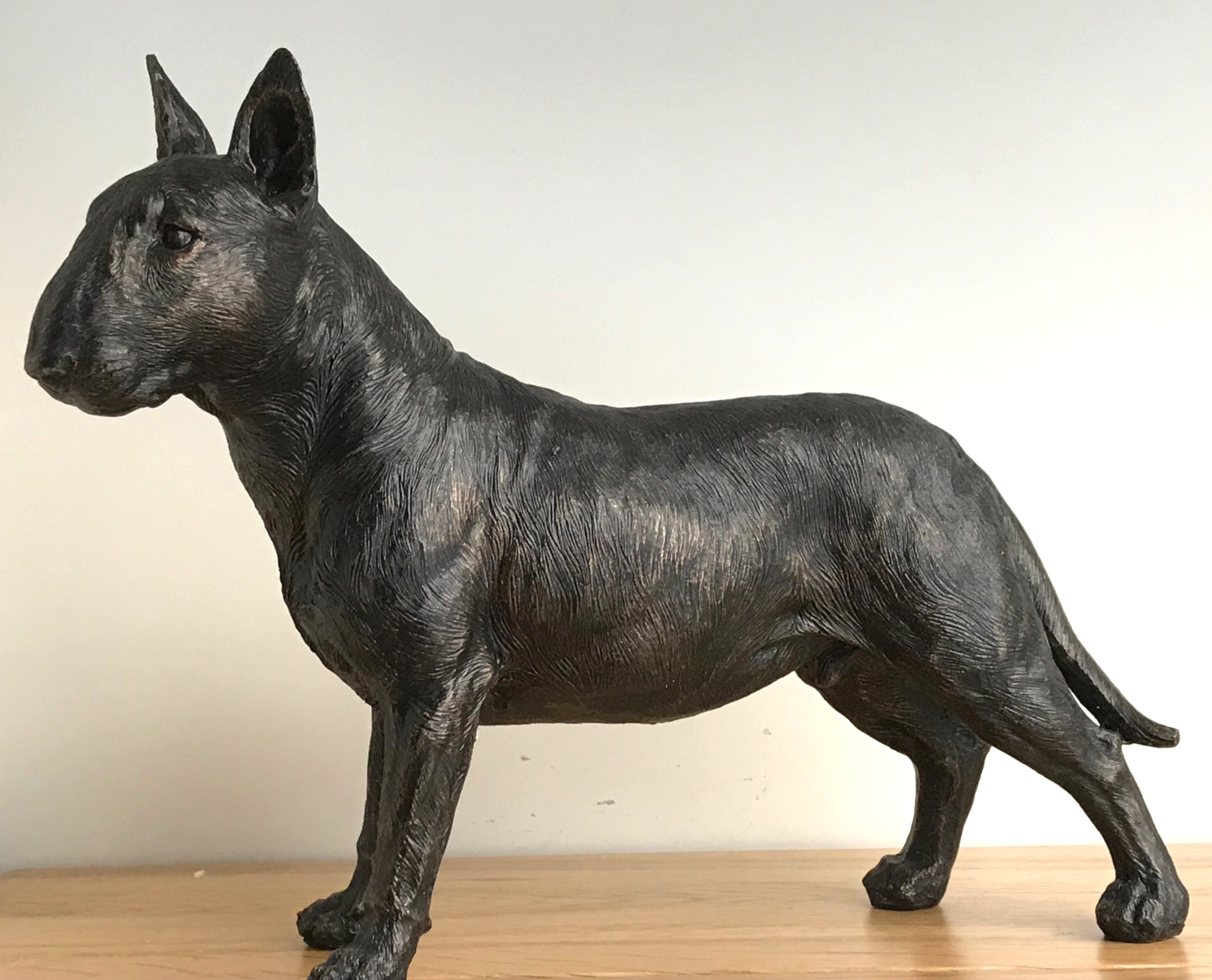 24cm English Bull Terrier ornament figurine decoration dark bronze effect Dog Lover Gift