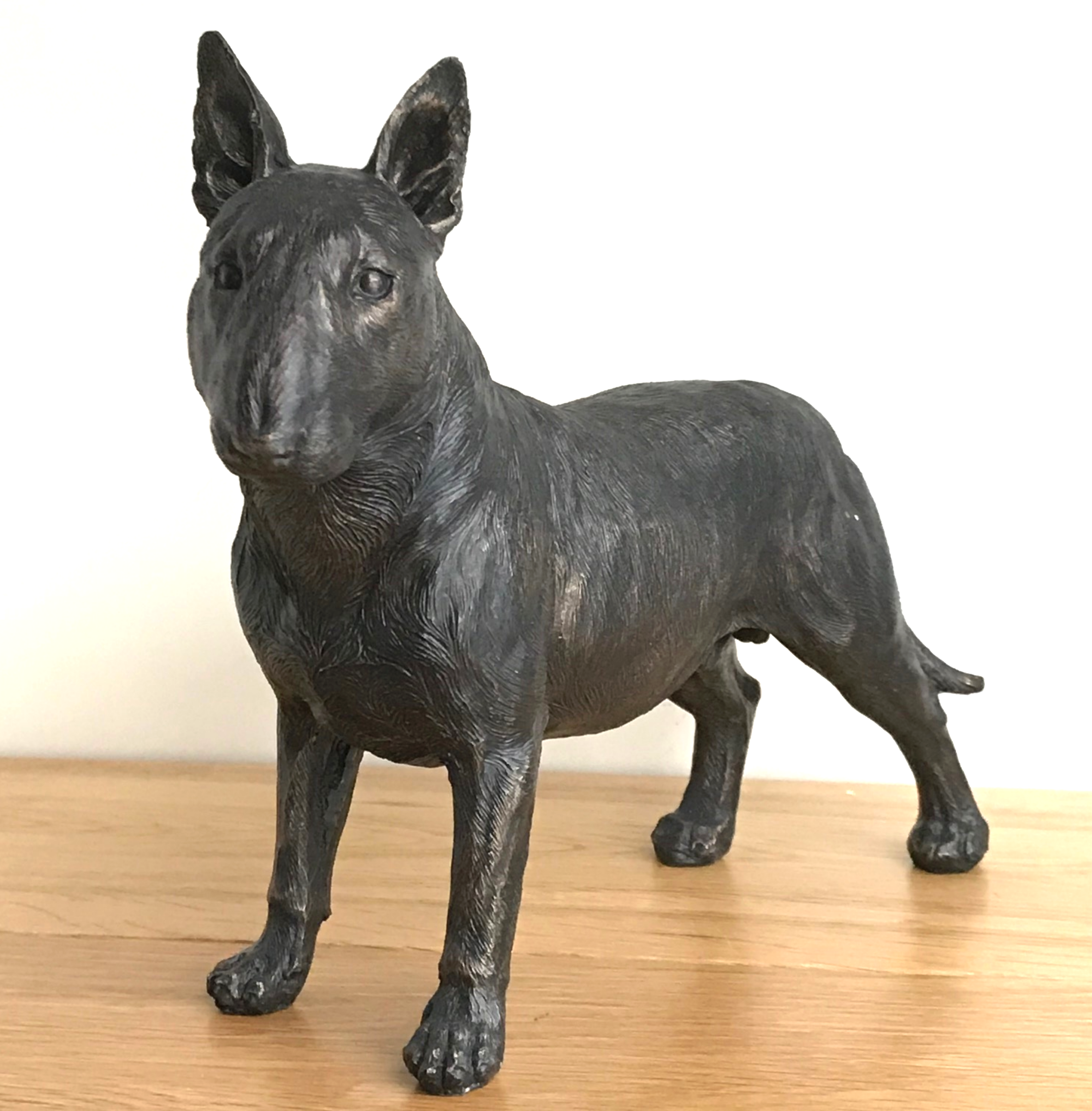 24cm English Bull Terrier ornament figurine decoration dark bronze effect Dog Lover Gift