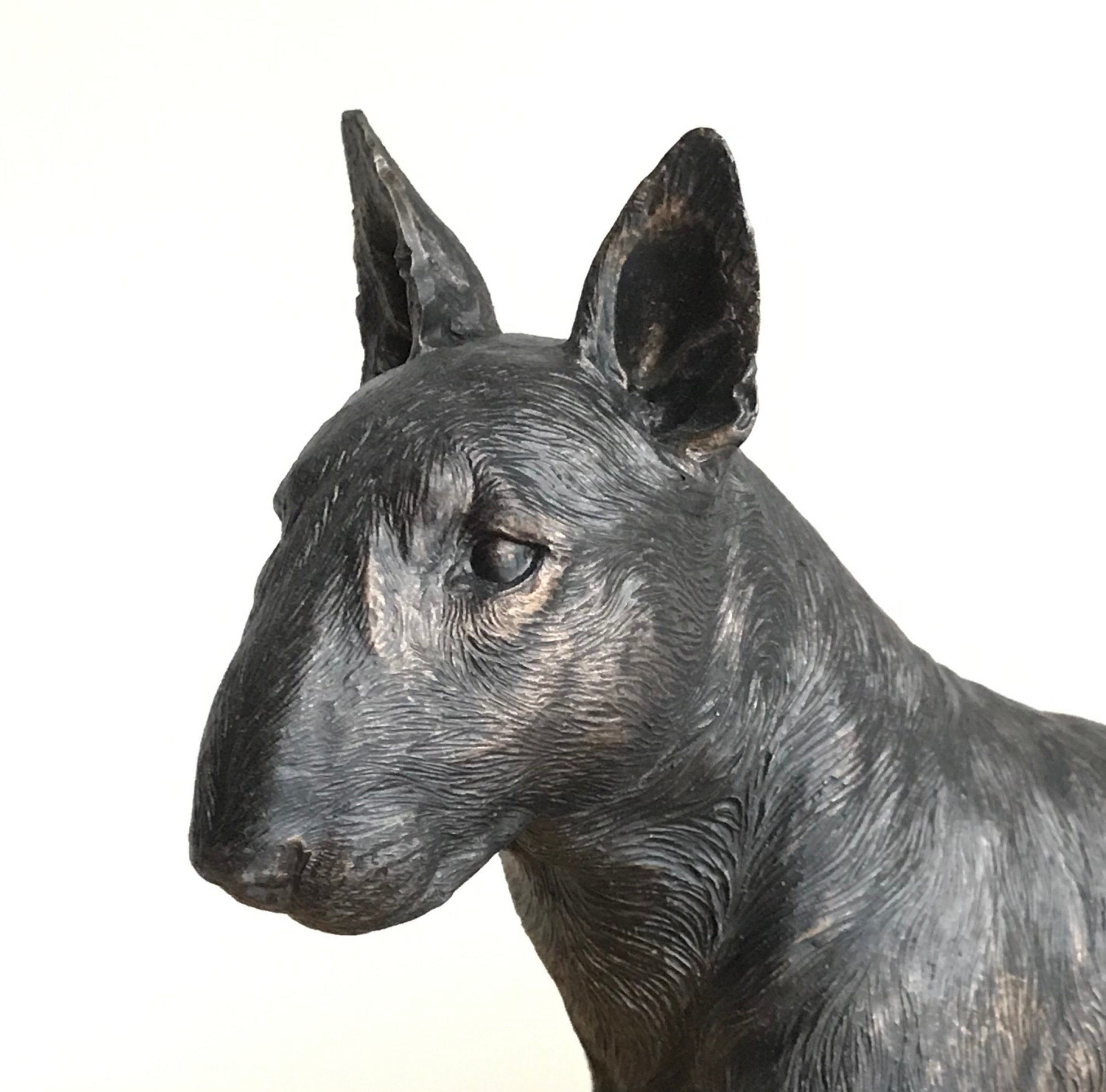 24cm English Bull Terrier ornament figurine decoration dark bronze effect Dog Lover Gift