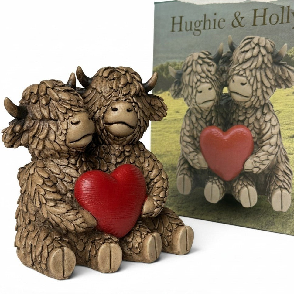 Hughie & Holly Highland Cow 'True Love' with Red Heart by Lesser & Pavey