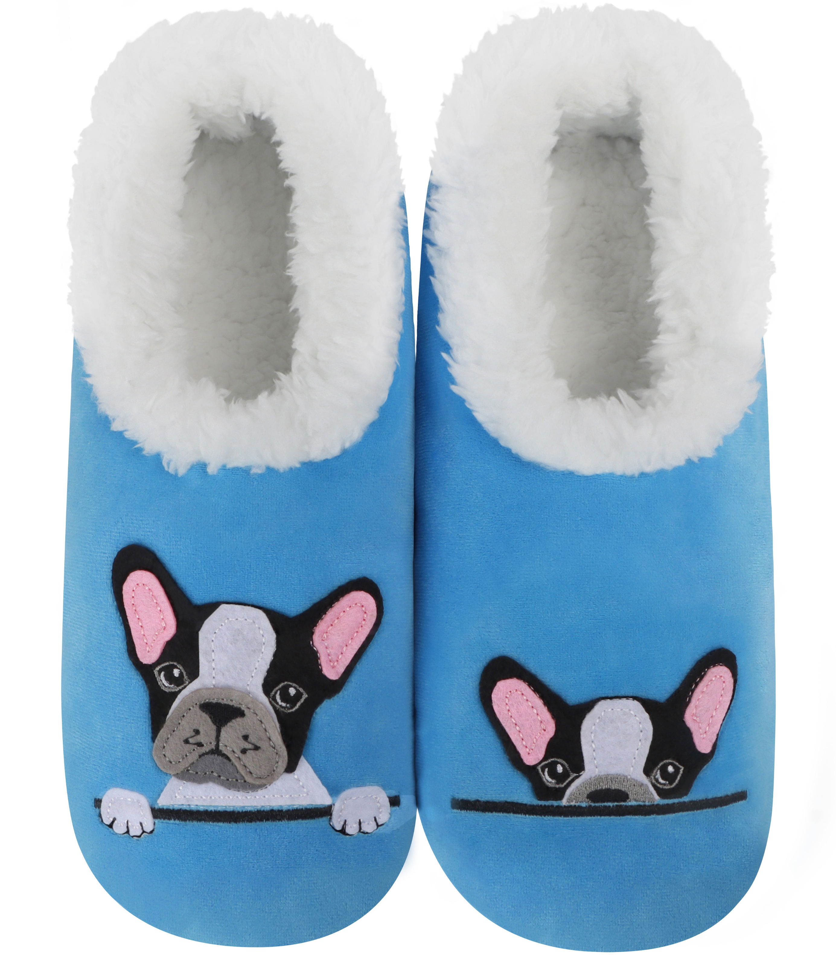 Ladies Snoozies Pairables Blue French Bulldog Cosy washable Slippers Frenchie lover gift