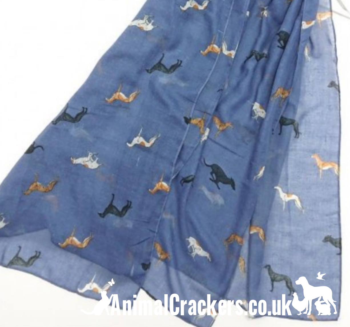 Lovely quality ladies lightweight Greyhound print scarf sarong in a choice of colours
