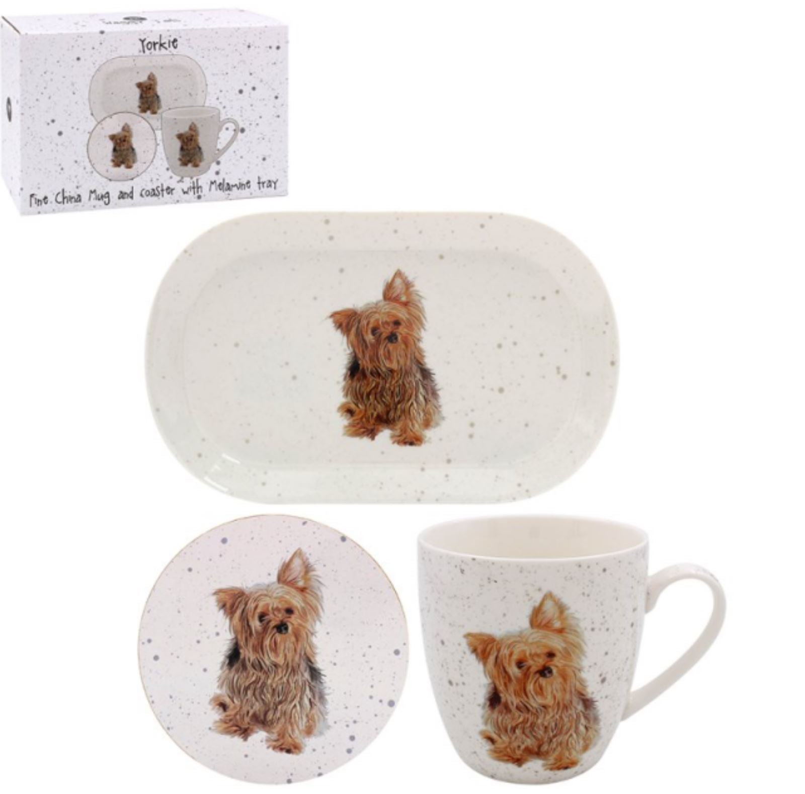 Yorkshire Terrier Mug Tray & Coaster set by Leonardo Yorkie Dog lover gift