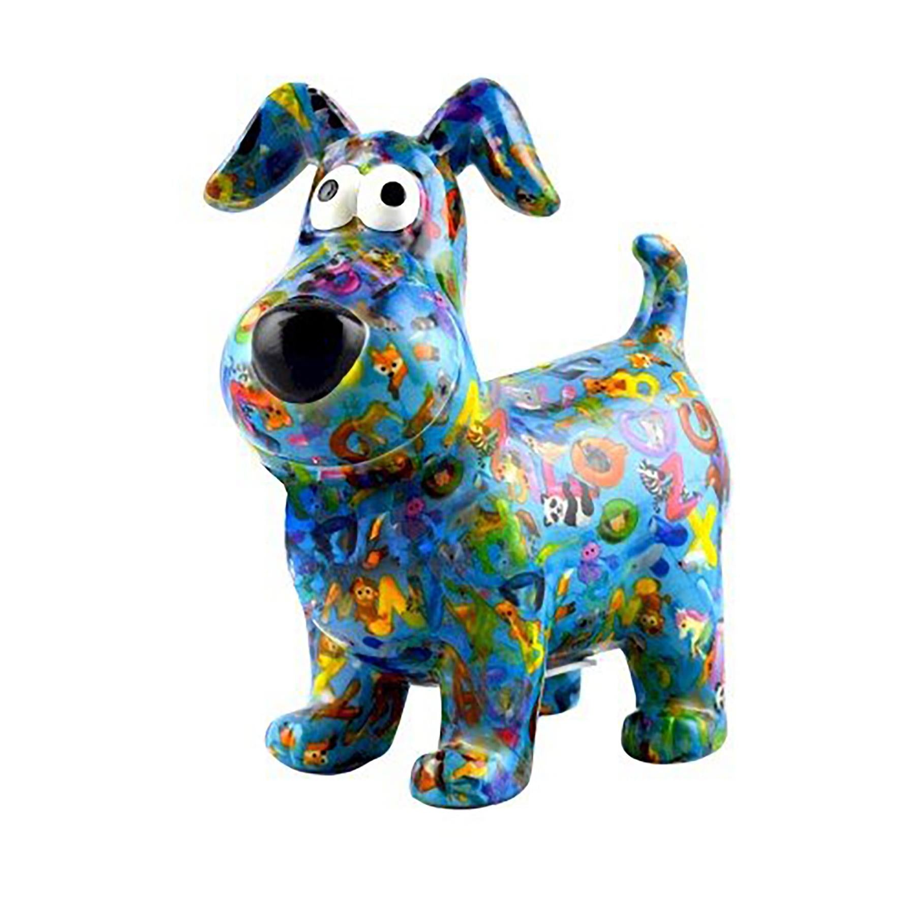Pomme Pidou 'Hugo' bright coloured ceramic Dog shaped Money Box (Medium) (6  PACK, ASSORTED)