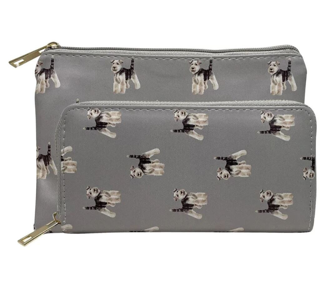 Ladies Schnauzer cosmetic makeup bag lined zipped case novelty Dog lover gift