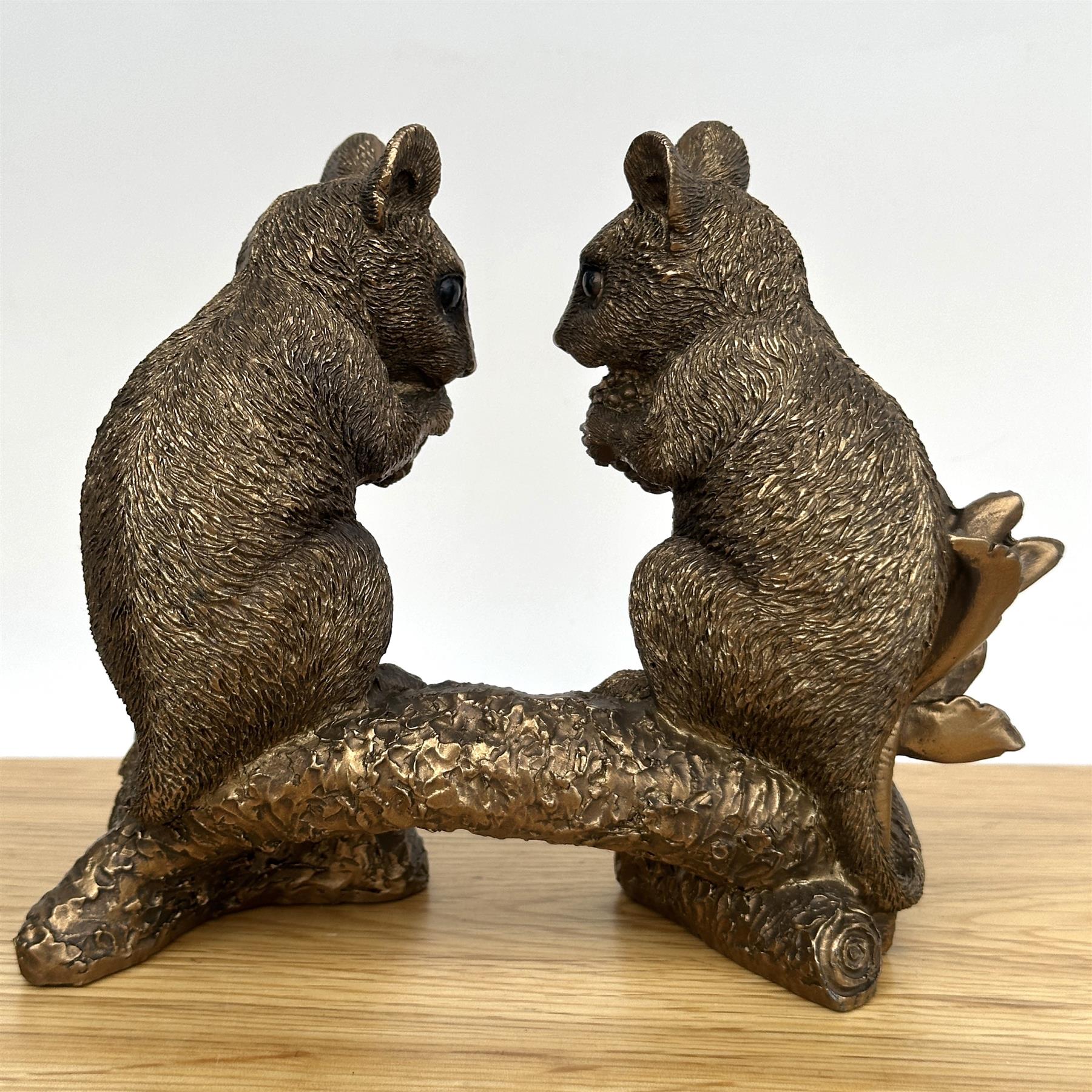 Two Mice on Branch figurine, Leonardo Reflections Bronzed range, gift boxed