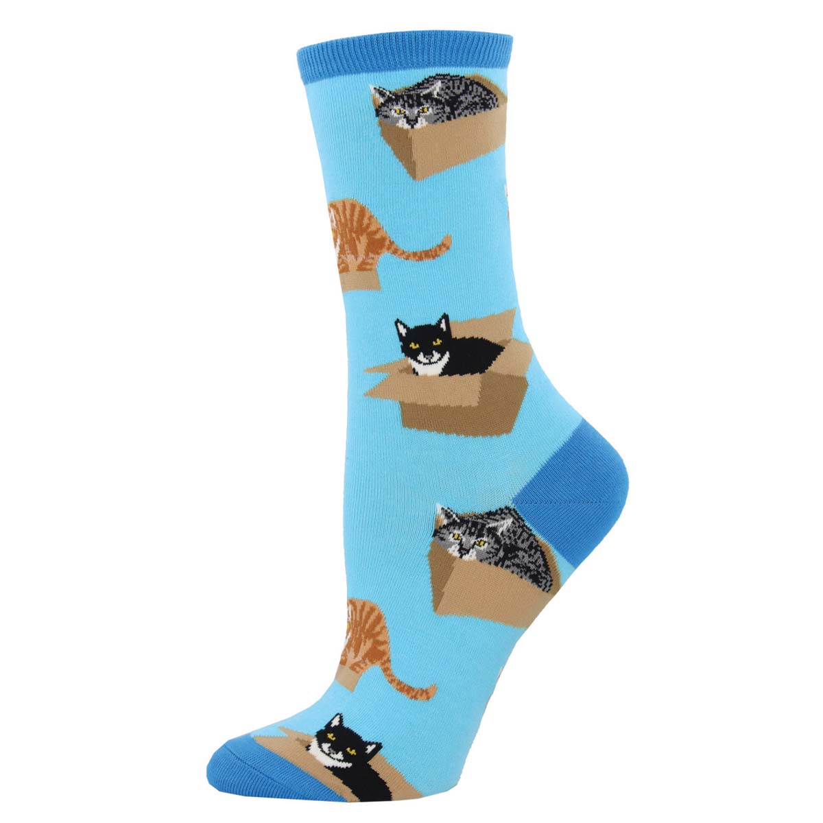 Socksmith Cat in a Box 6 Pack - Cotton Crew Socks
