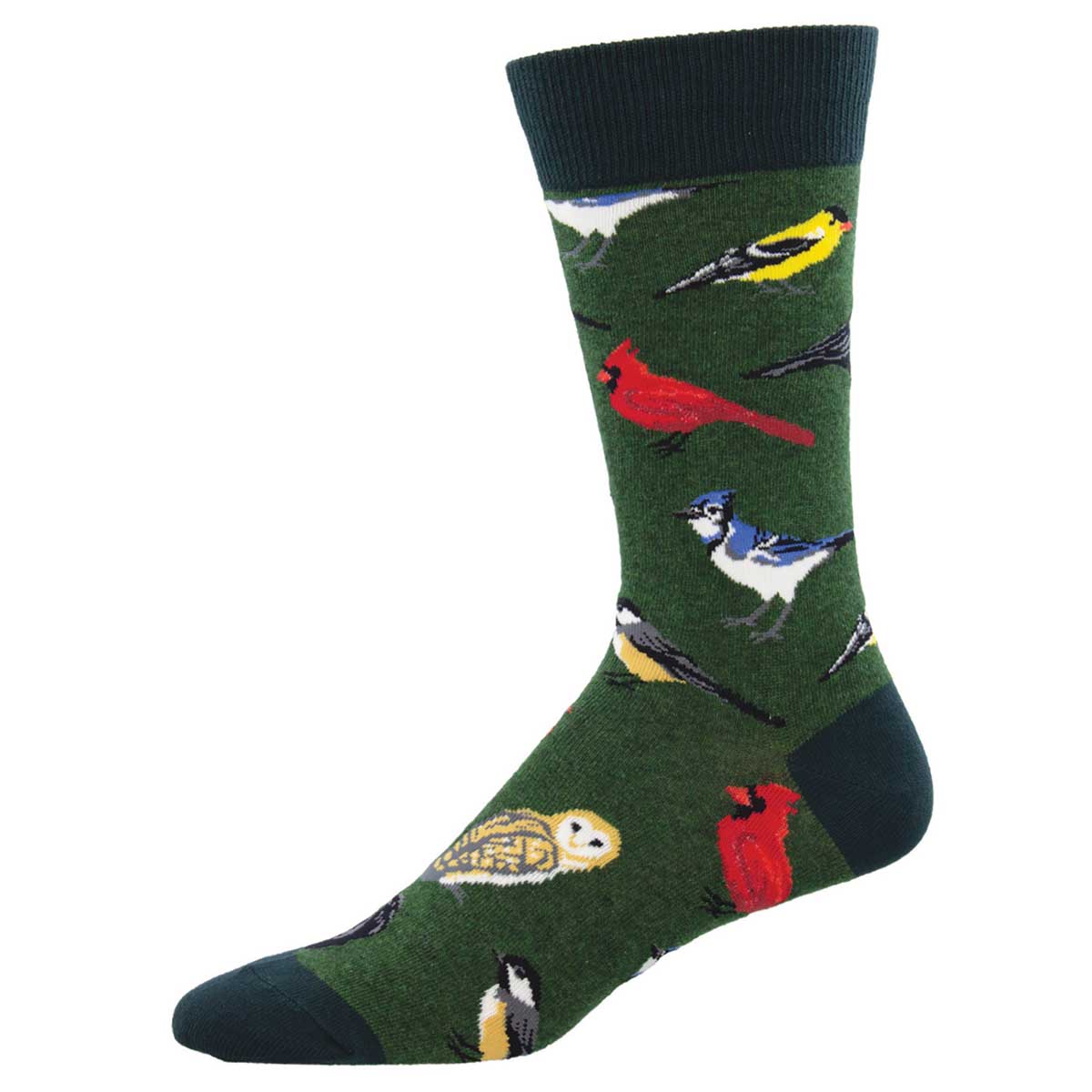 Socksmith 'Bird Is The Word' Men's quality cotton mix crew socks (6 Pack)