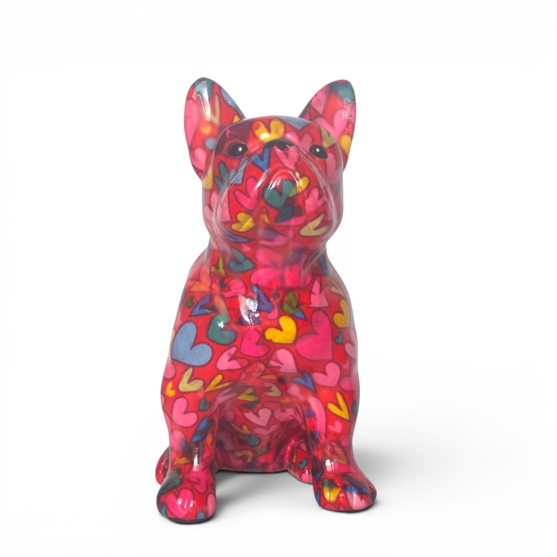 Pomme Pidou 'Valentino' French Bulldog With Love Hearts Pattern Ceramic Figurine