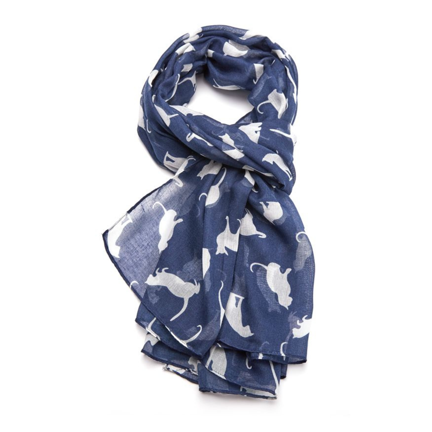 Cat silhouette print lightweight Scarf in a choice of colours