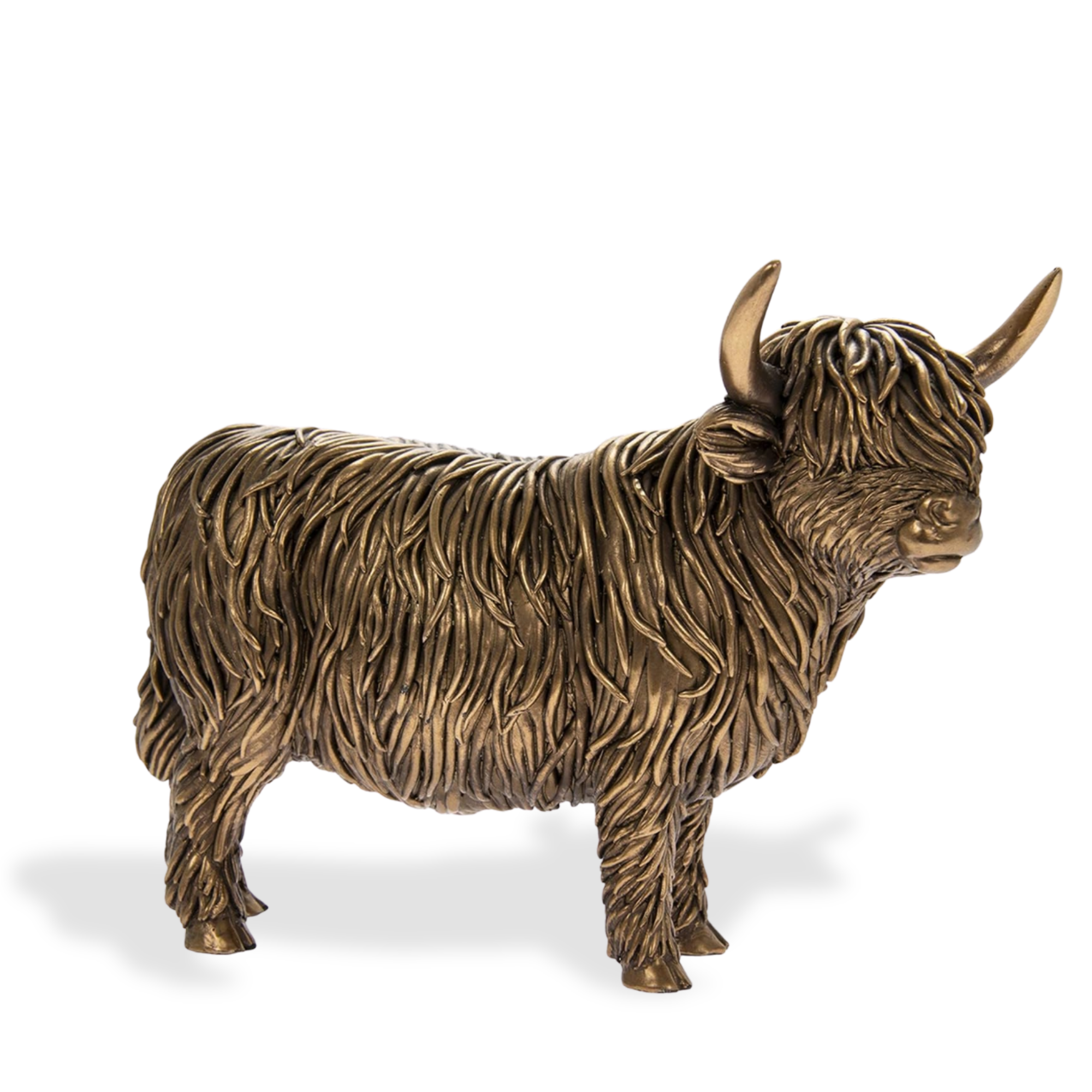 Highland Cow ornament figurine, Leonardo Bronzed Reflections range, 19cm