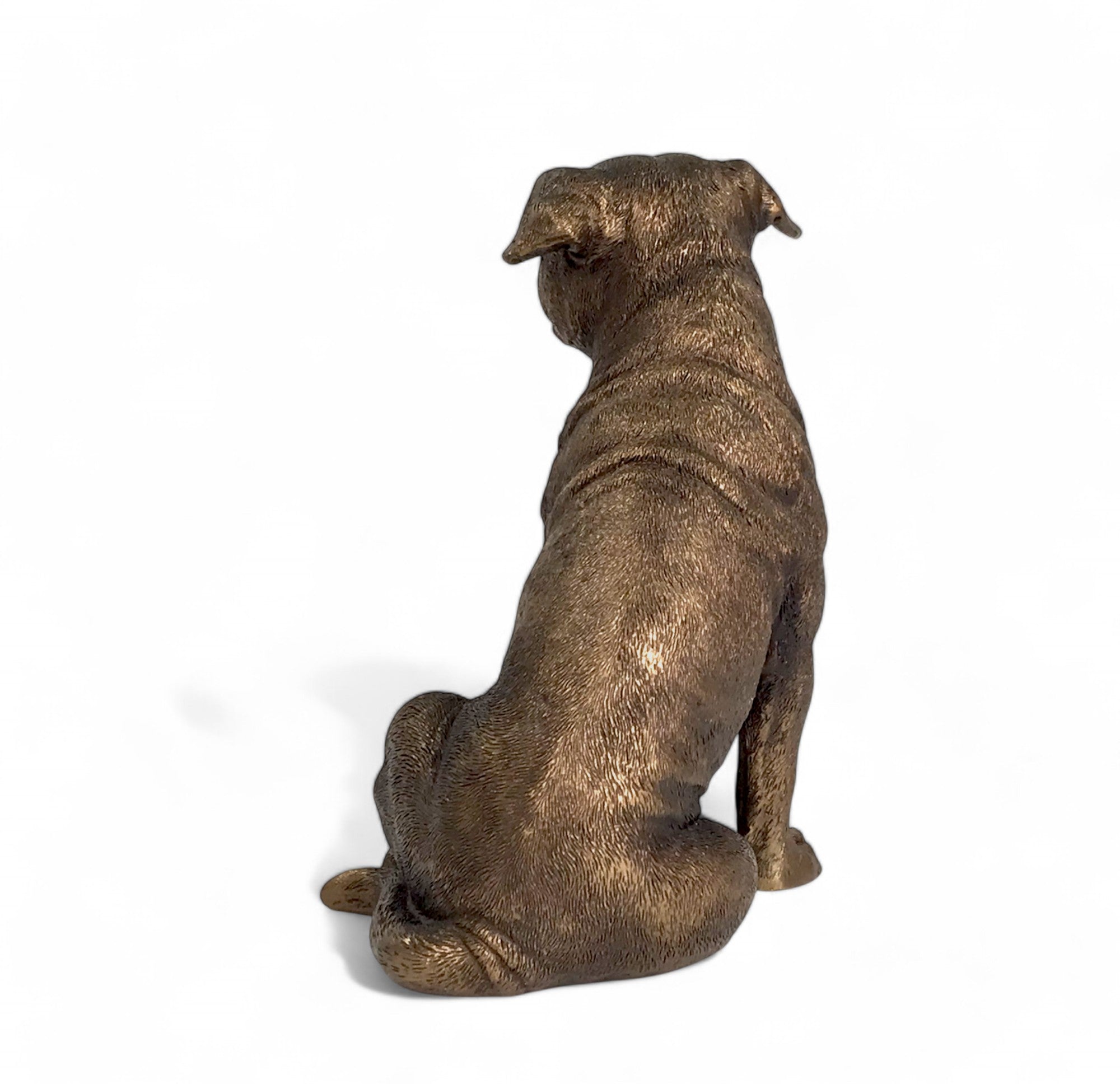 Staffordshire Bull Terrier ornament figurine from the Leonardo Reflections Bronzed range, gift boxed